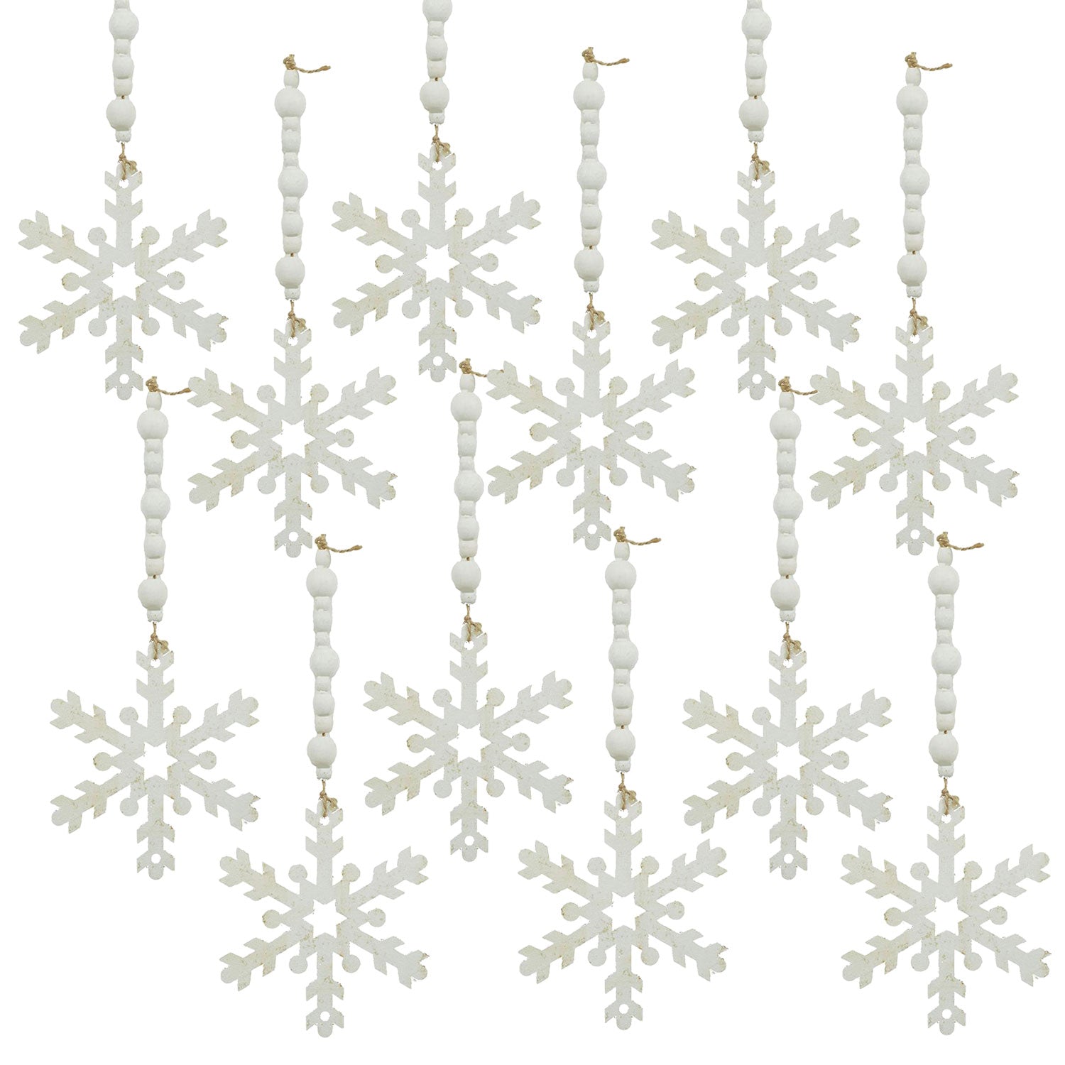 9.8x4.7" Snowflake Ornament Set of 12