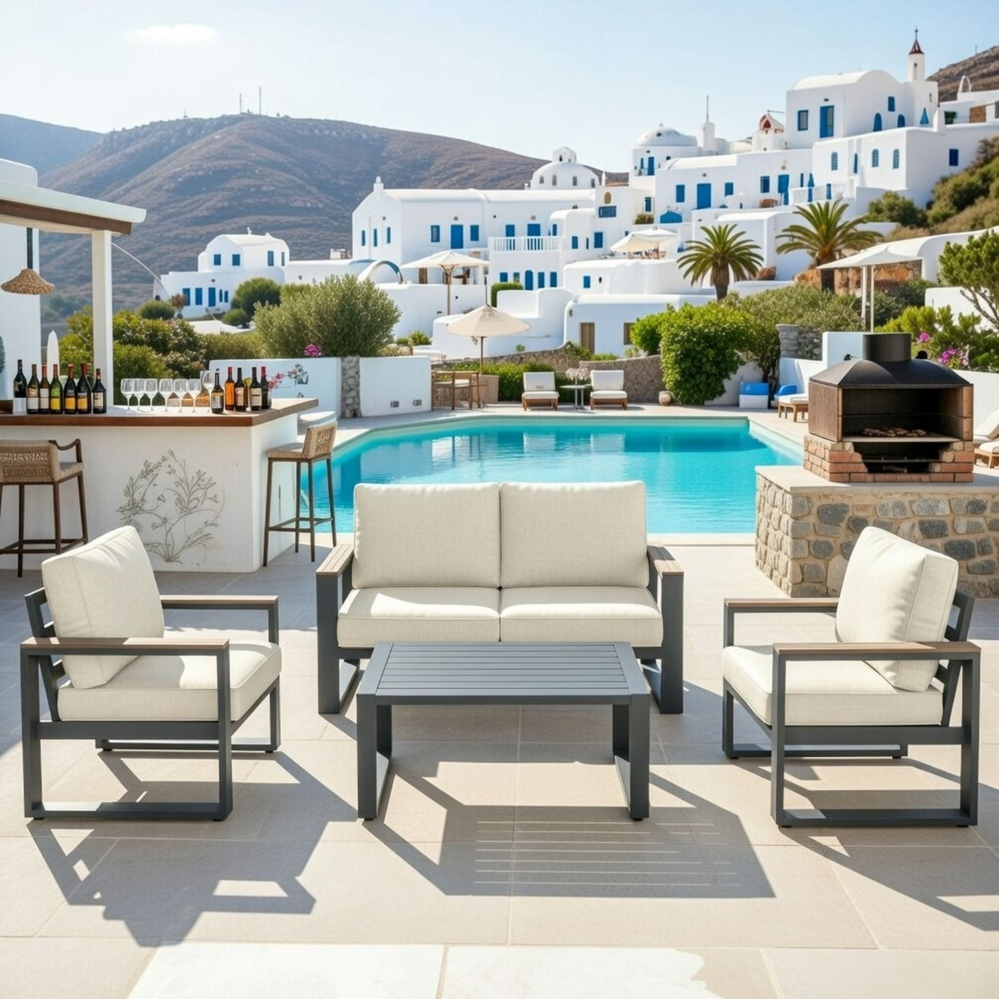 Modern Outdoor Sofa Set With Coffee Table
