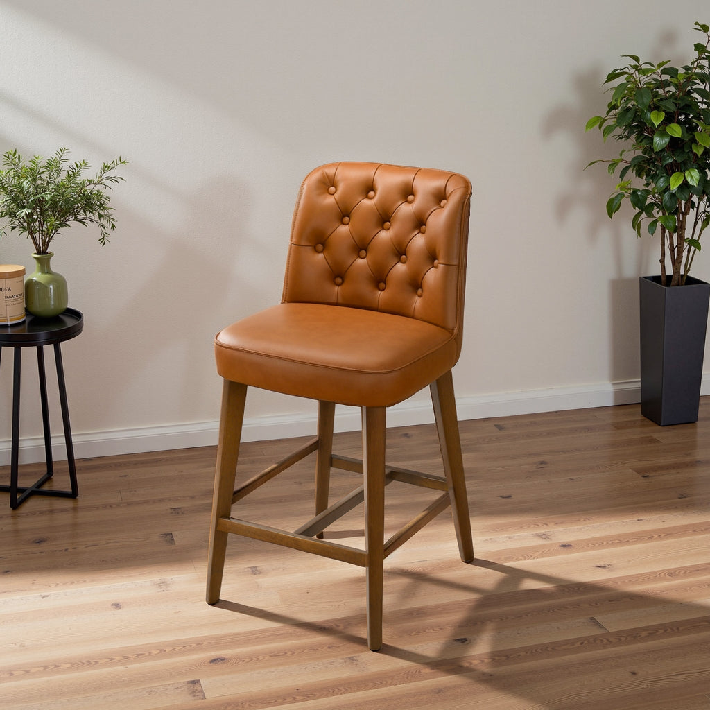 Peoria Elegant Mid-Century Modern Counter Stool for Kitchen Island