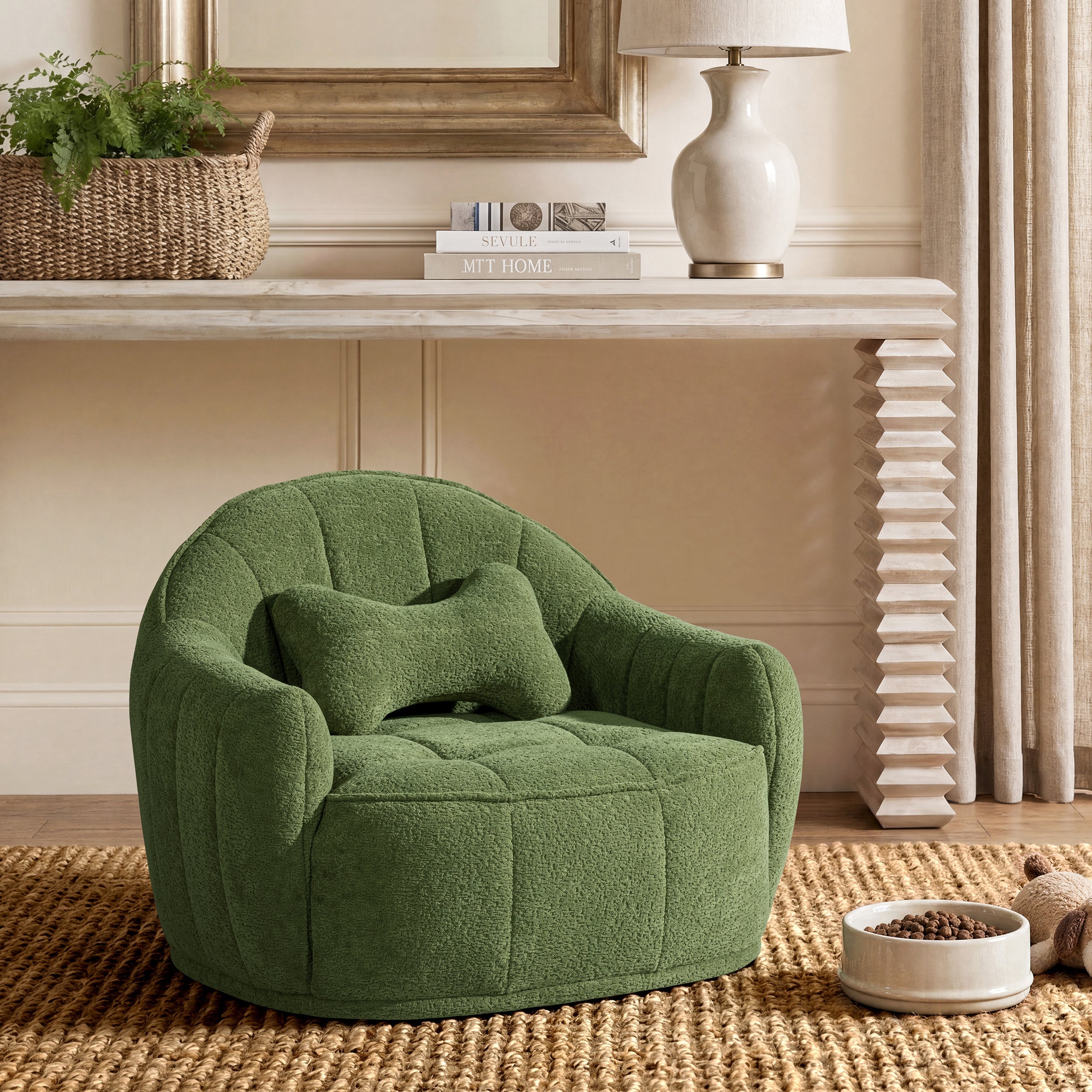Louie 30.5" Dog Sofa Bed, Medium, Moss