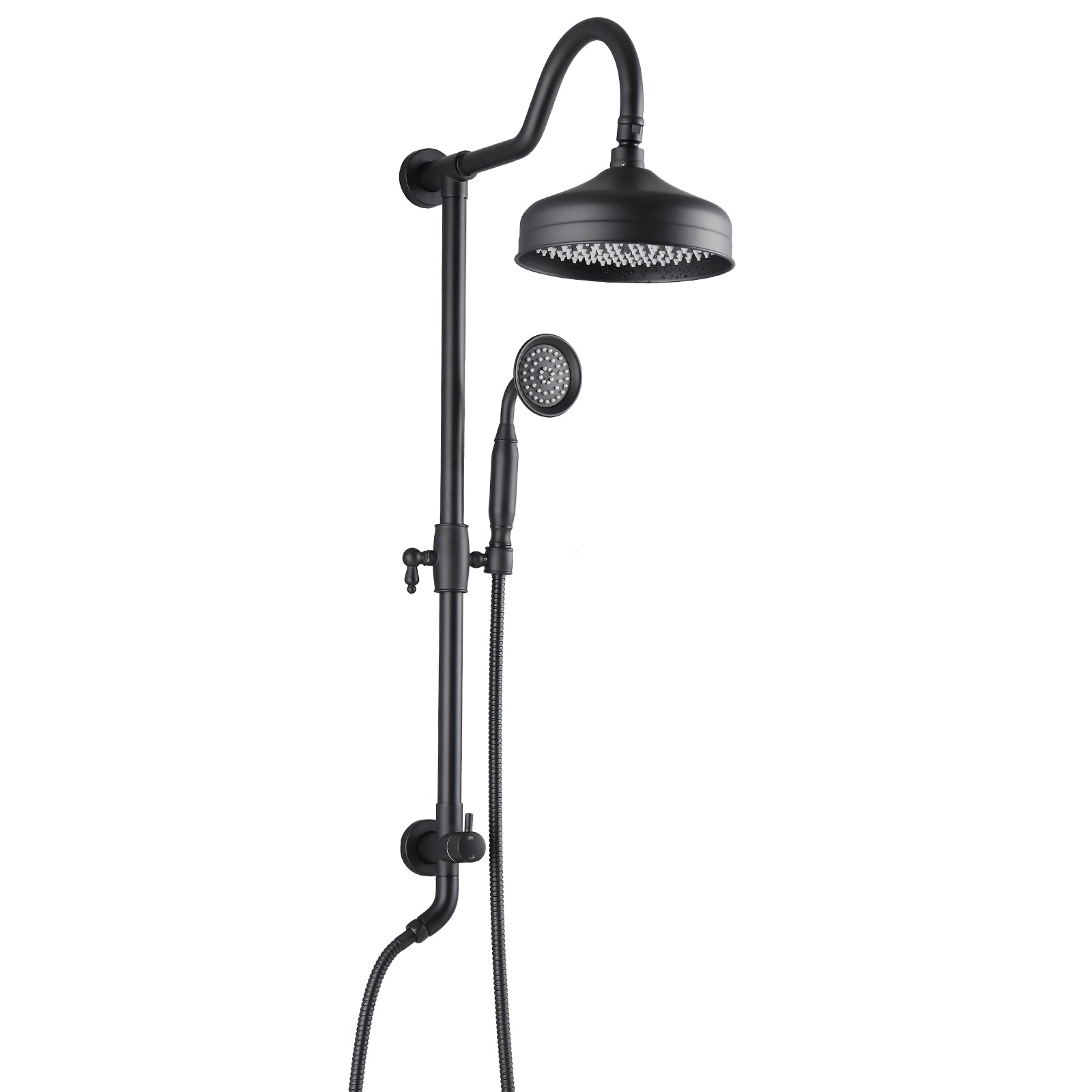 8-Inch Complete Rain Shower Combo System, Matte Black