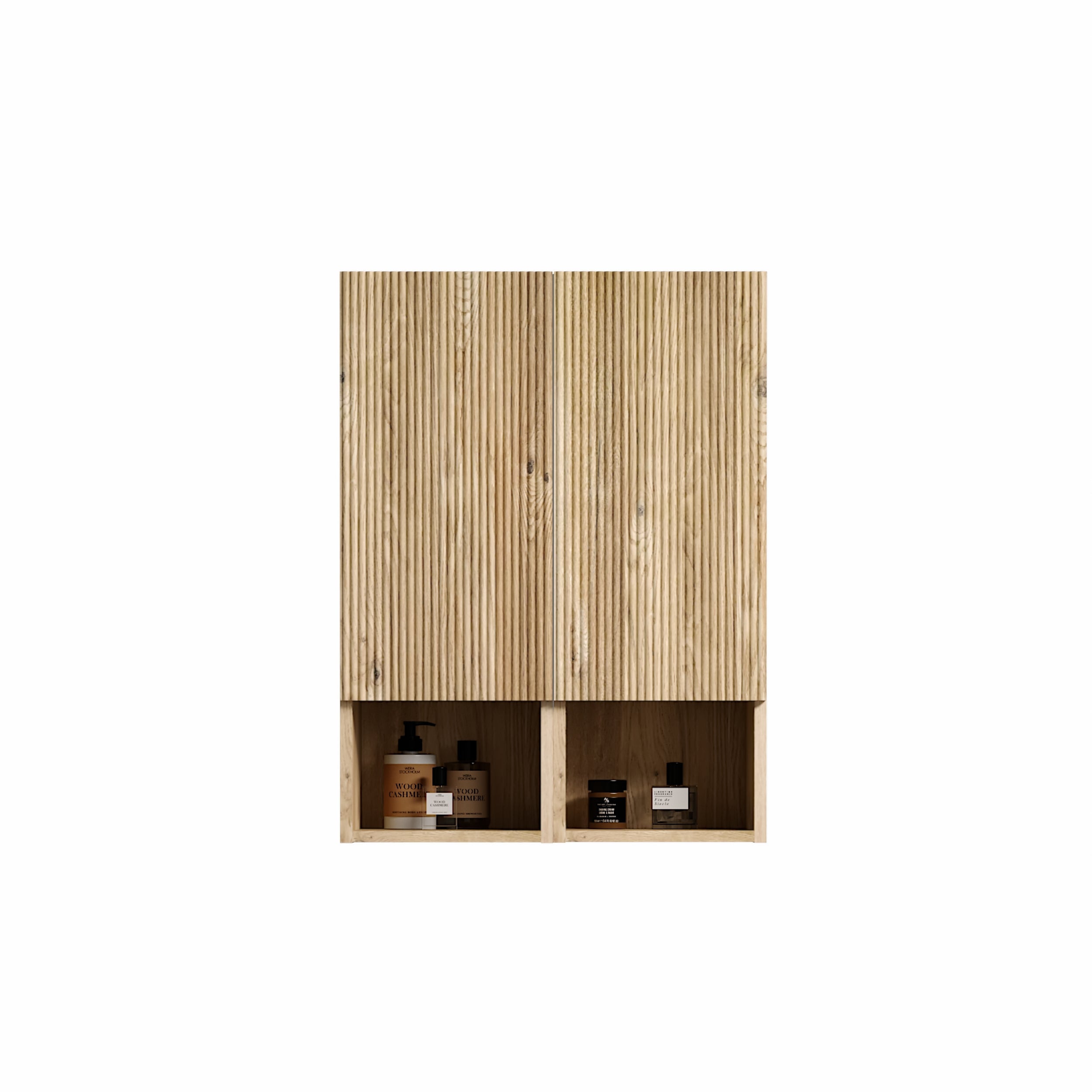Abay Home Chic Striped Texture Bathroom Storage Cabinet