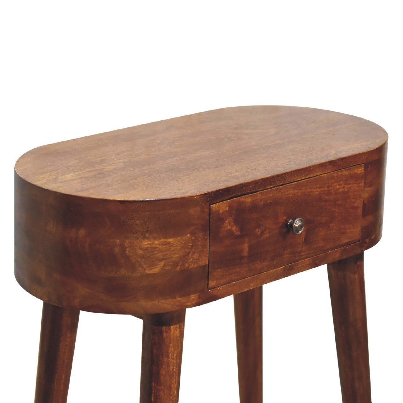 Solid Wood Mini Albion Chestnut Console, 1-Drawer, Nordic Legs