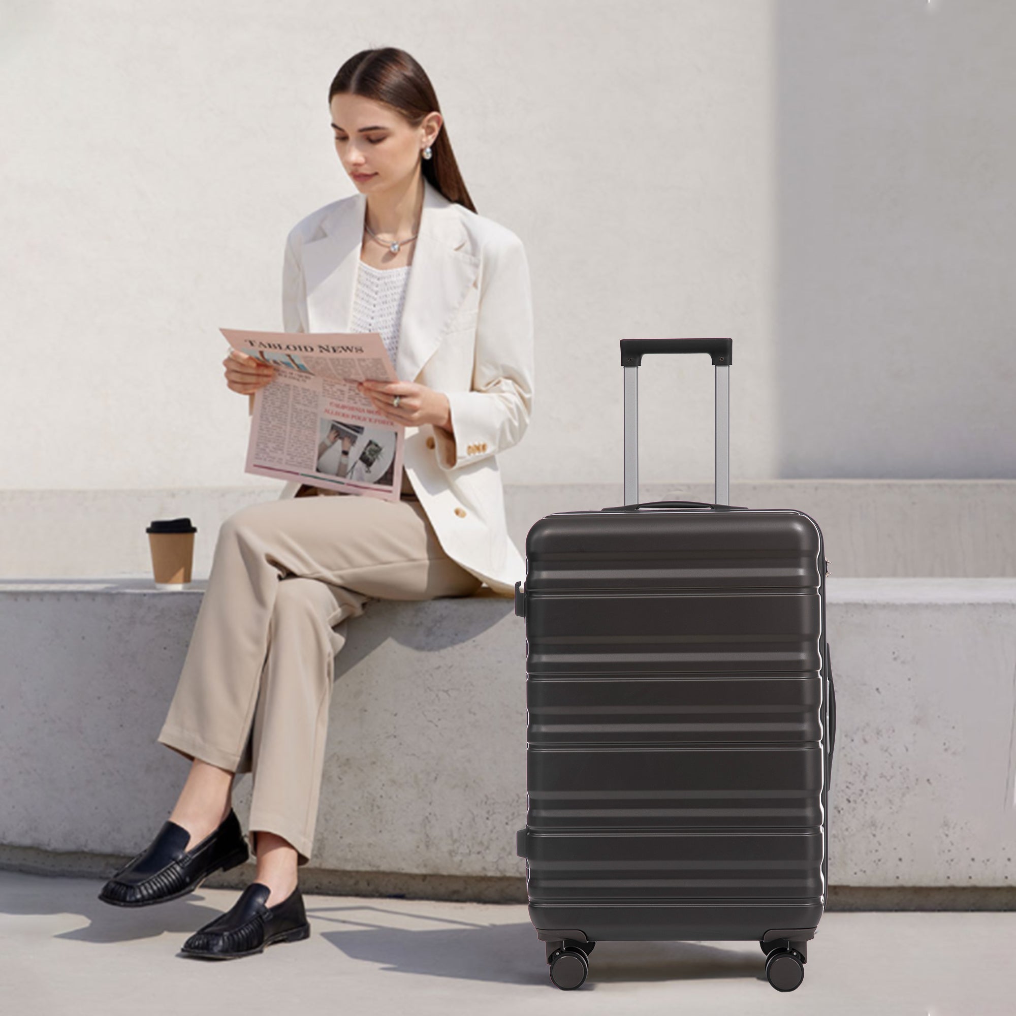 HIFINE TOURIST 20"/24"/28" 3-Piece Luggage Set in Dark Gray