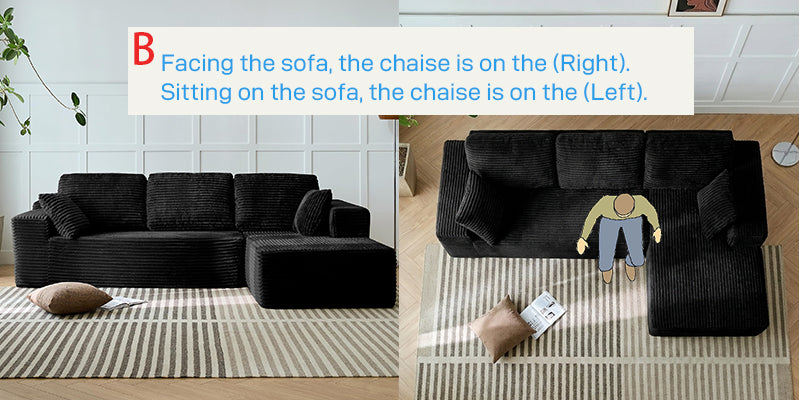 96" Compressed L-Shape Sofa