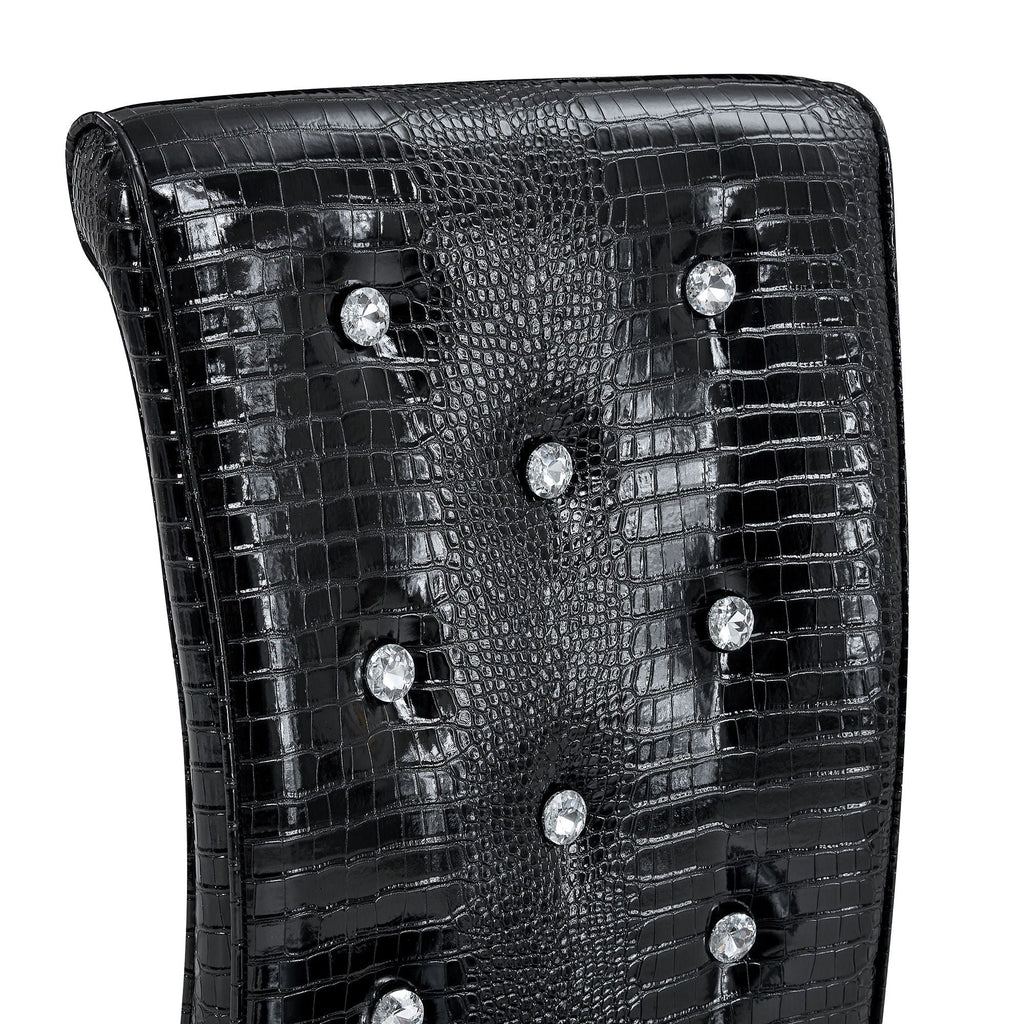 Alligator Skin Upholstered Dining Chairs