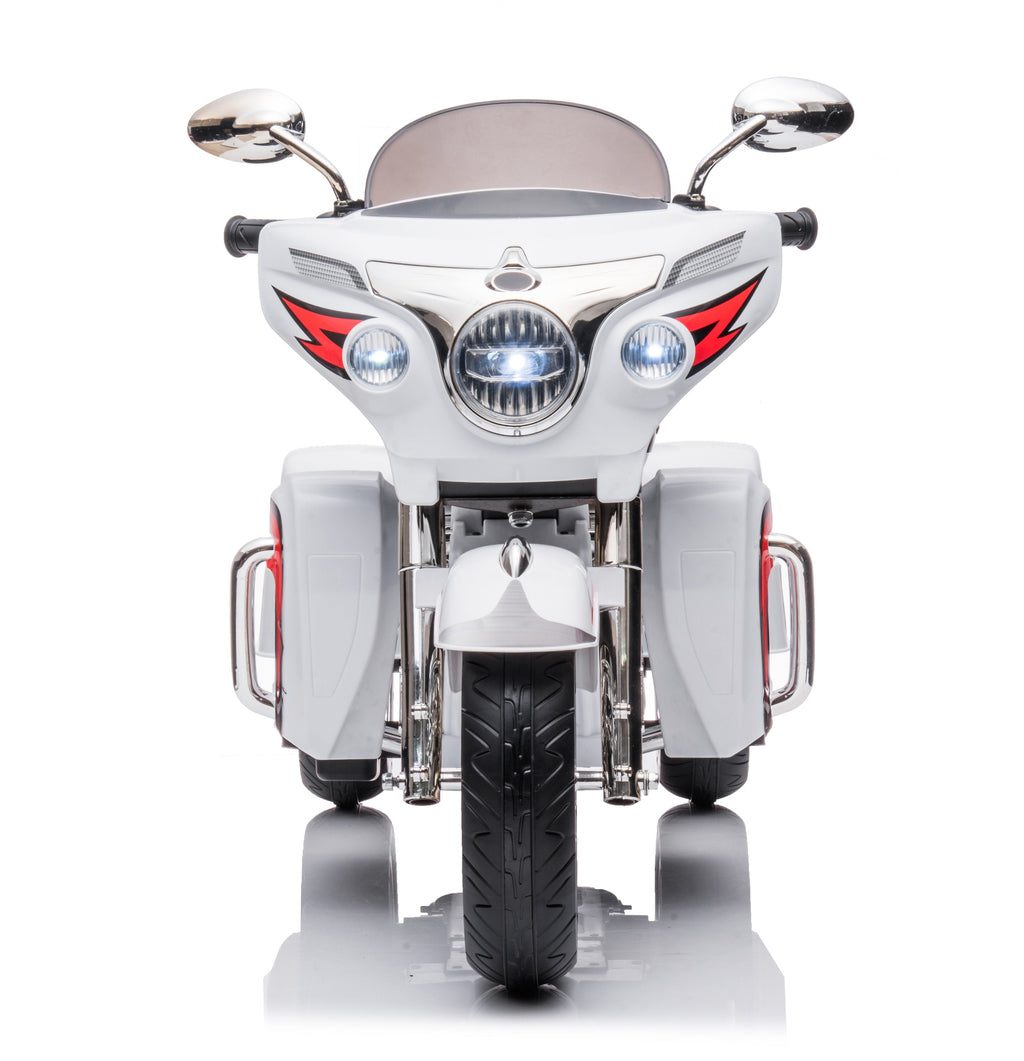 12V Kids Ride On Motorcycle, Electric Toddler Motorcycle Toy with LED Lights, Wireless Music, Large Storage Trunk, Soft PU Seat, Forward & Reverse, Rechargeable Electric Vehicle for 3-6 Years Old