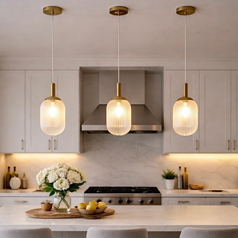 Modern Style Pendant Lamp - Bronze and Clear