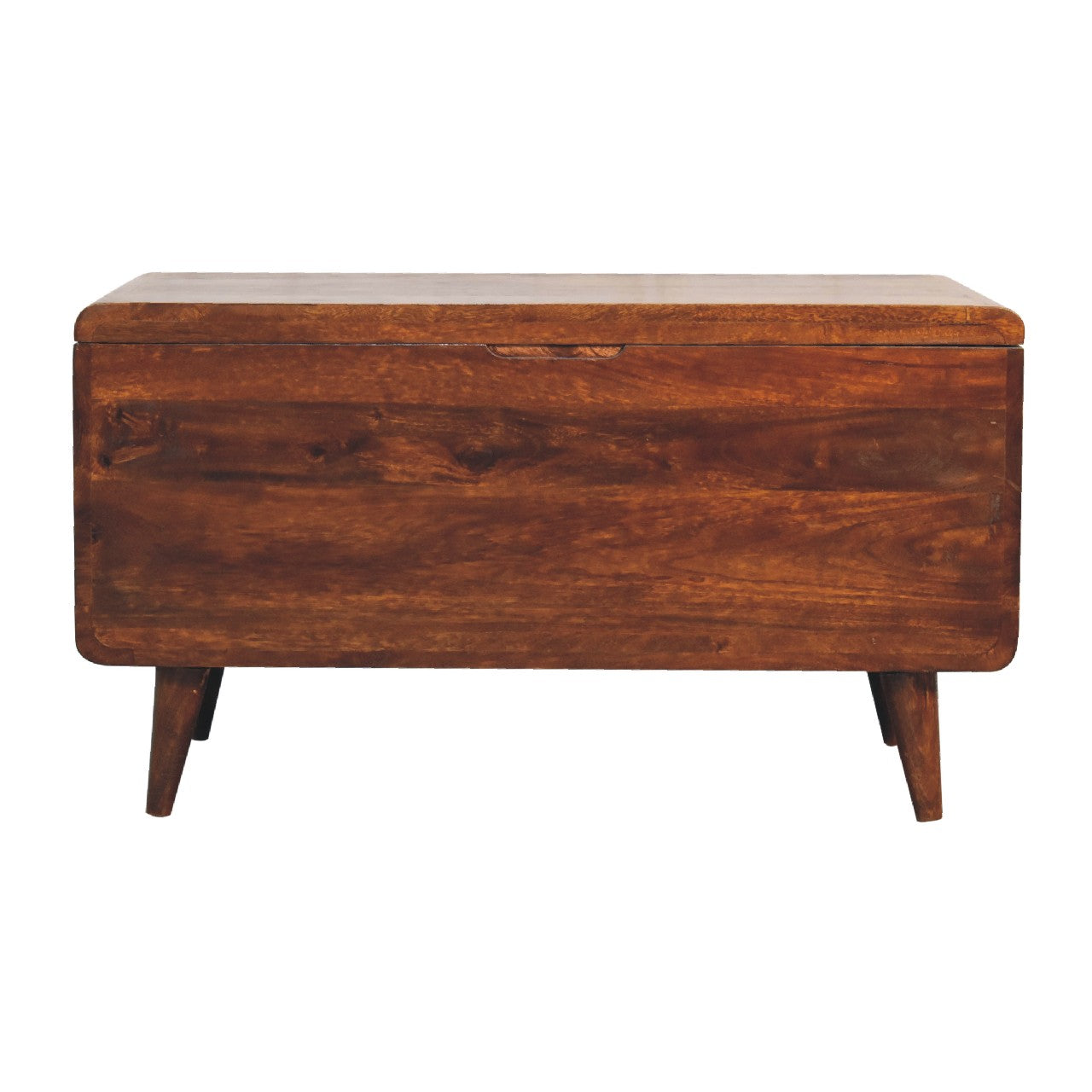 Solid Wood Curved Chestnut Blanket Box