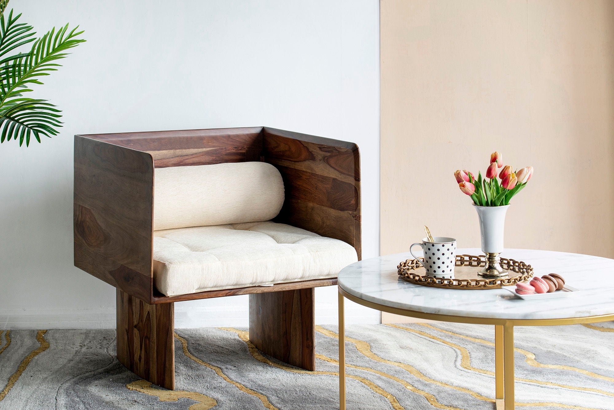 Wooden Sofa - Brown