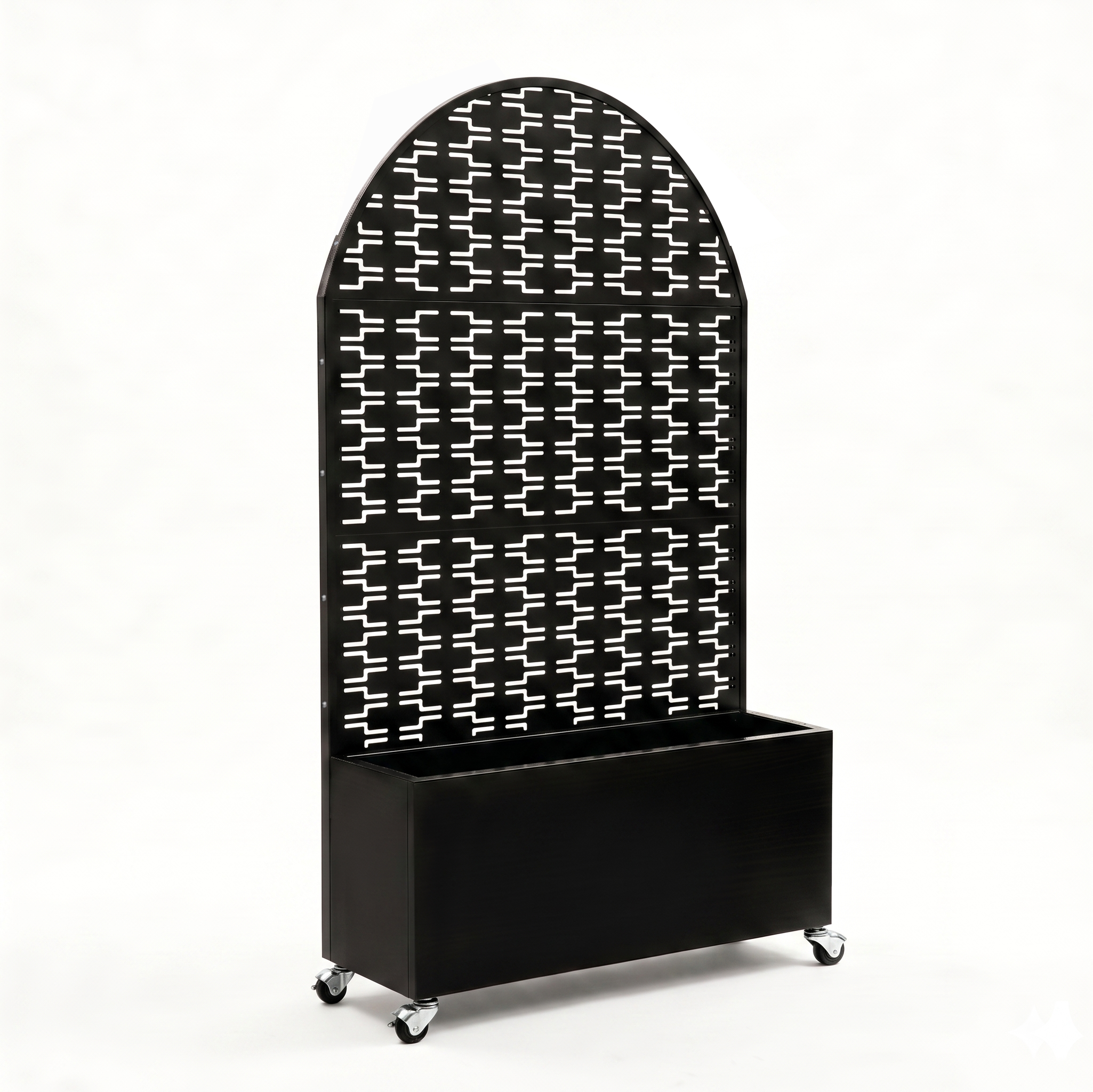 Arched Decorative Privacy Screen with Planter Box