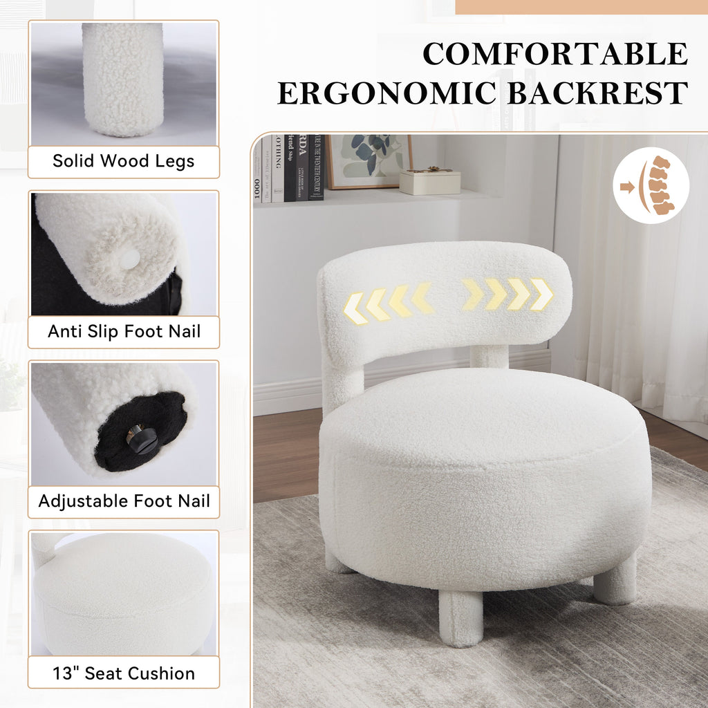 Teddy Fabric Armless Accent Chair