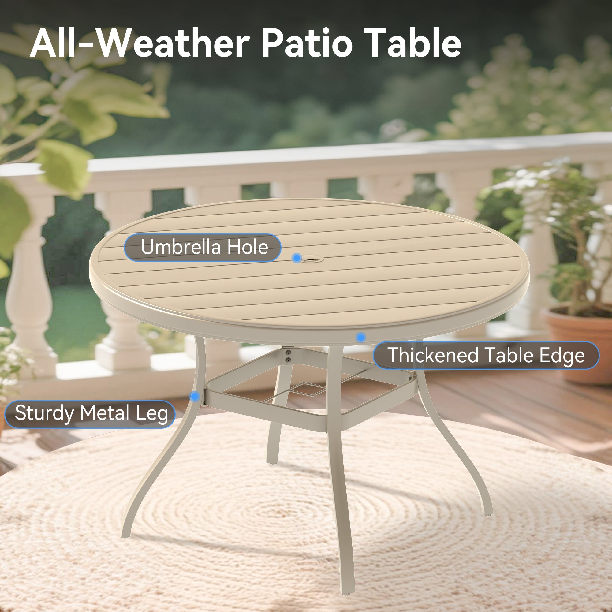 Outdoor Patio Furniture Set for 4 with Swivel Chairs