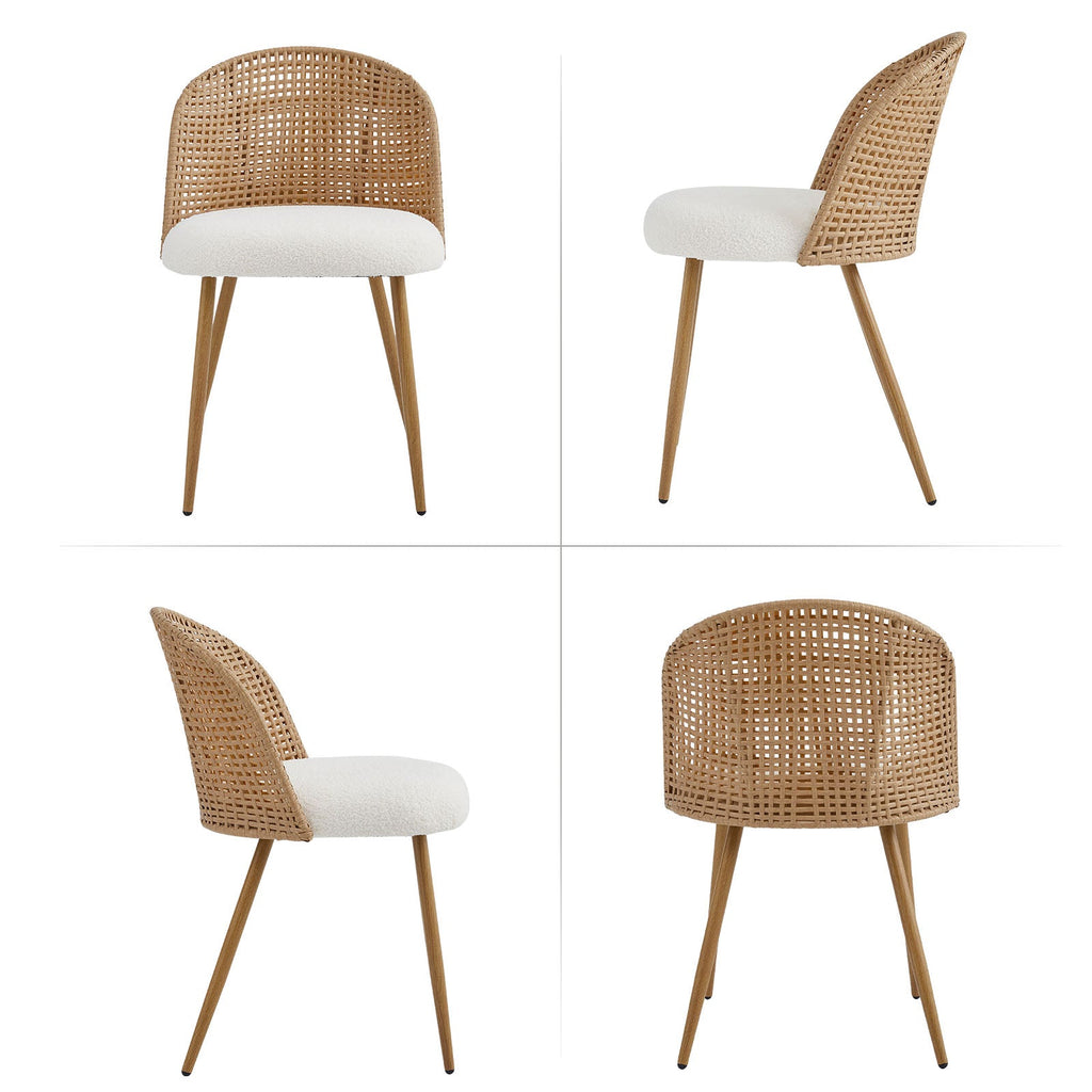 Round Wooden Dining Table + 4 Chairs Set