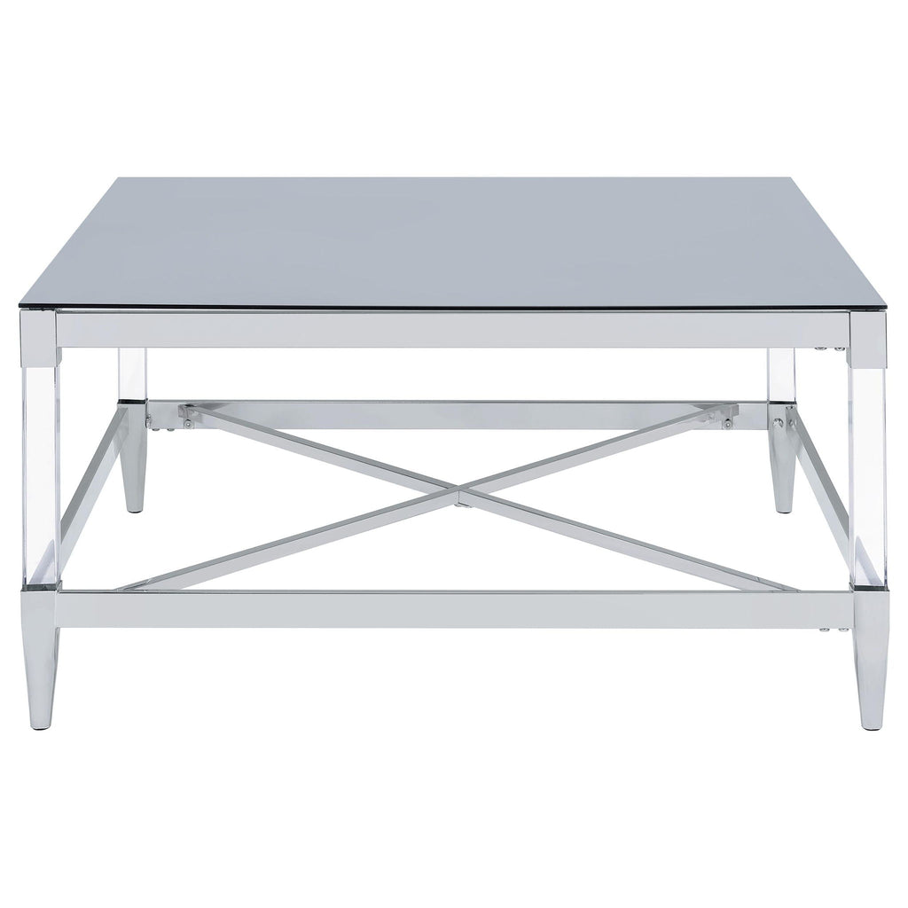Lindley 2-piece Square Coffee and End Table Set Chrome