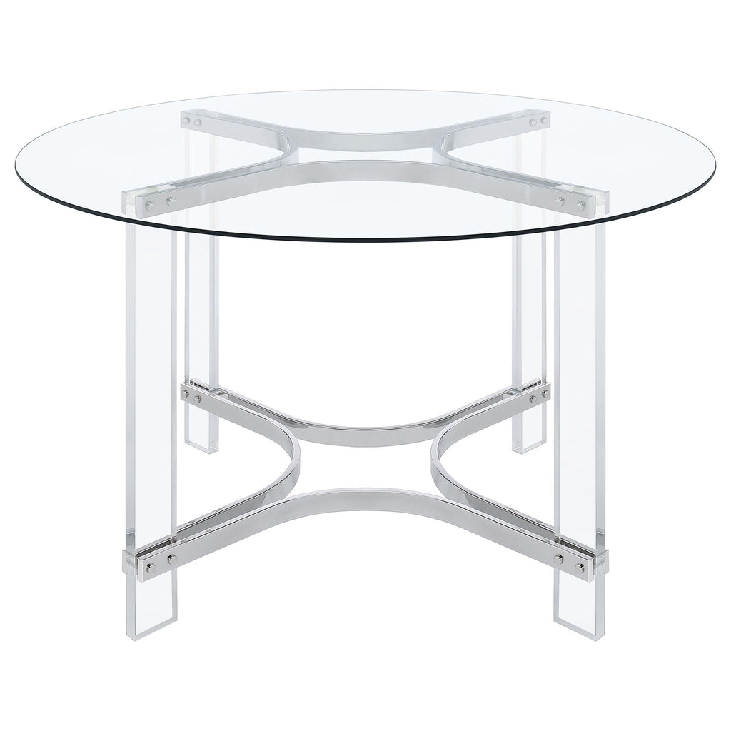 Uptown - 5 Piece Round Dining Set - Chrome