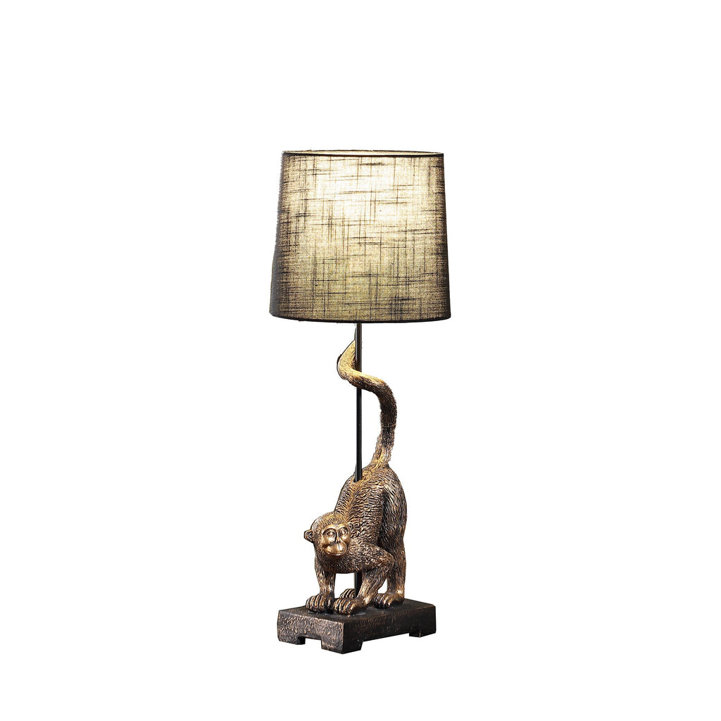 24" Wildlife Old World Antique Bronze Capuchin Monkey Table Lamp