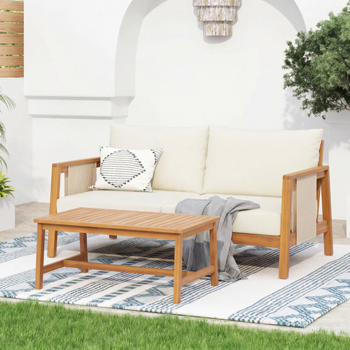 2 Piece Outdoor Loveseat and Coffee Table Set