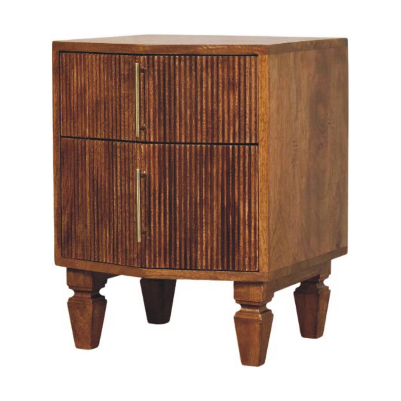 Solid Wood Louvre Bedside Unit