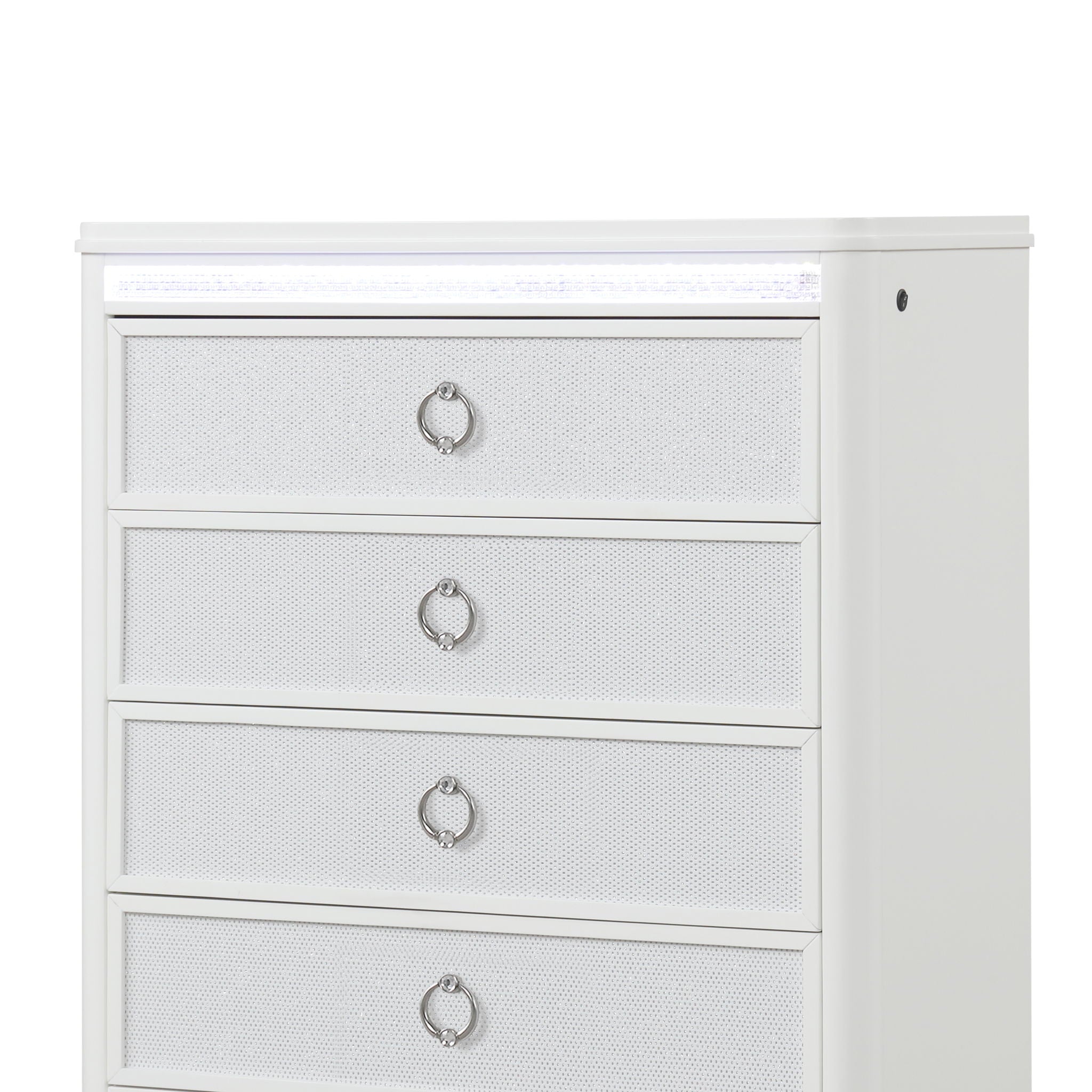 Abigale - 5 Drawer Chest With LED Lighting - White