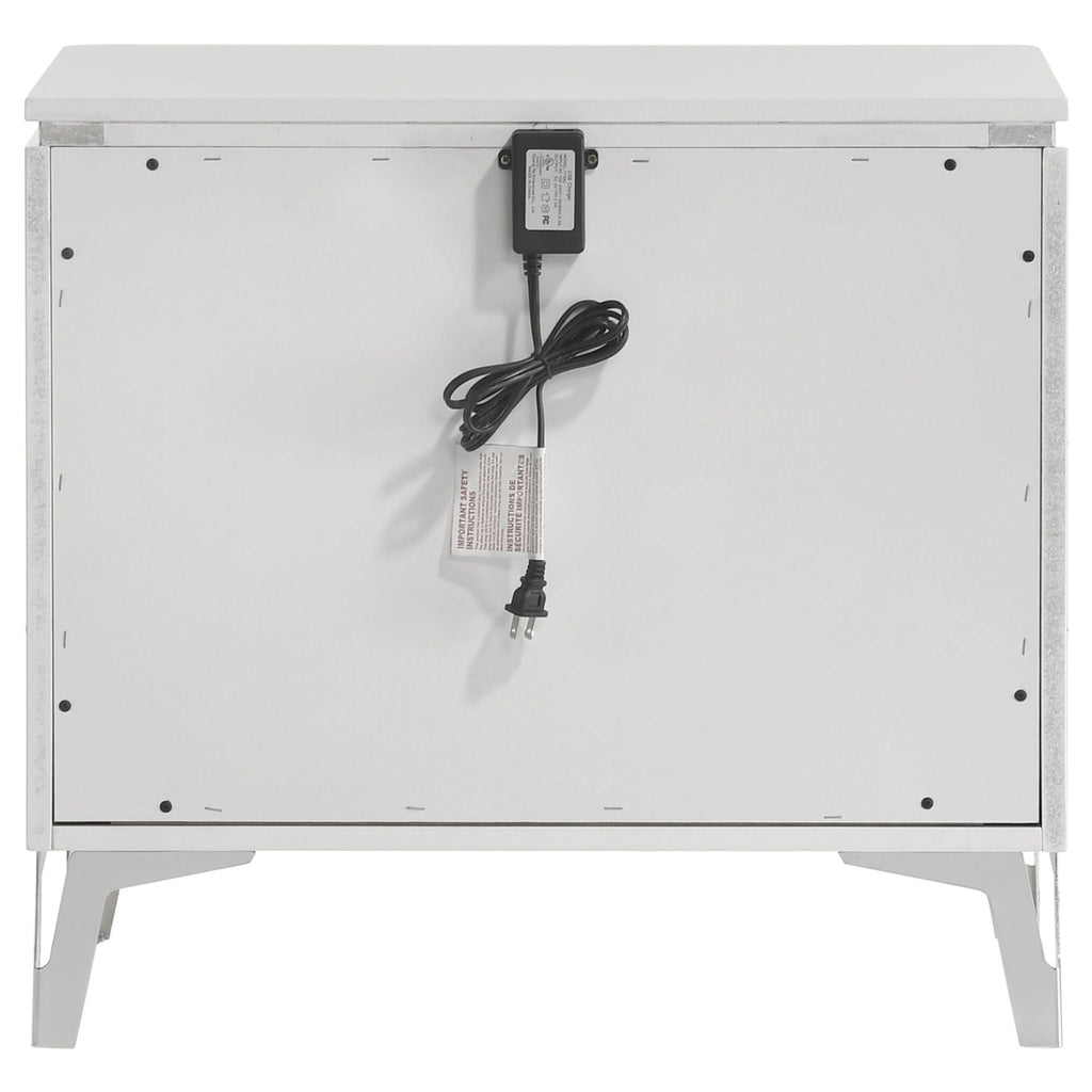 Cassia 2-drawer Nightstand Bedside Table White High Gloss