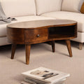 Solid Wood Mini Chestnut Wave Coffee Table