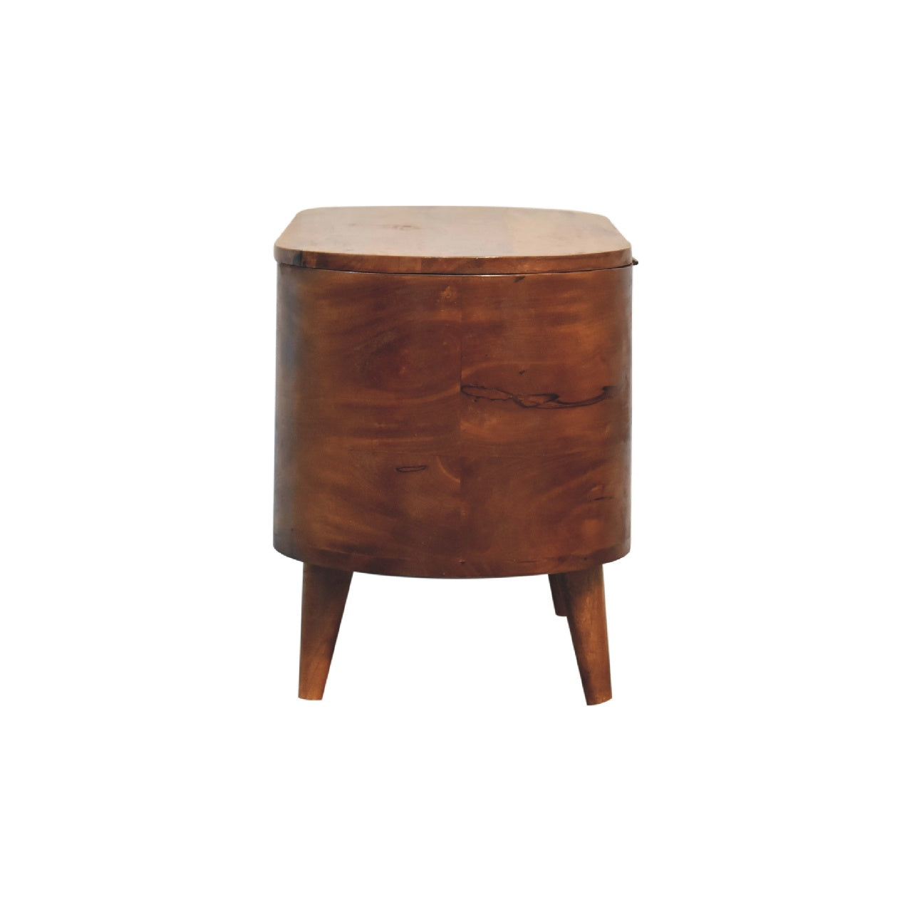 Solid Wood Chestnut Rounded Lid-Up Blanket Box