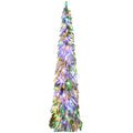 HOMCOM 7ft Tall Prelit Pencil Artificial Christmas Tree