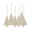 Fringes Embellished Tree Shape Ornament Set of 6
