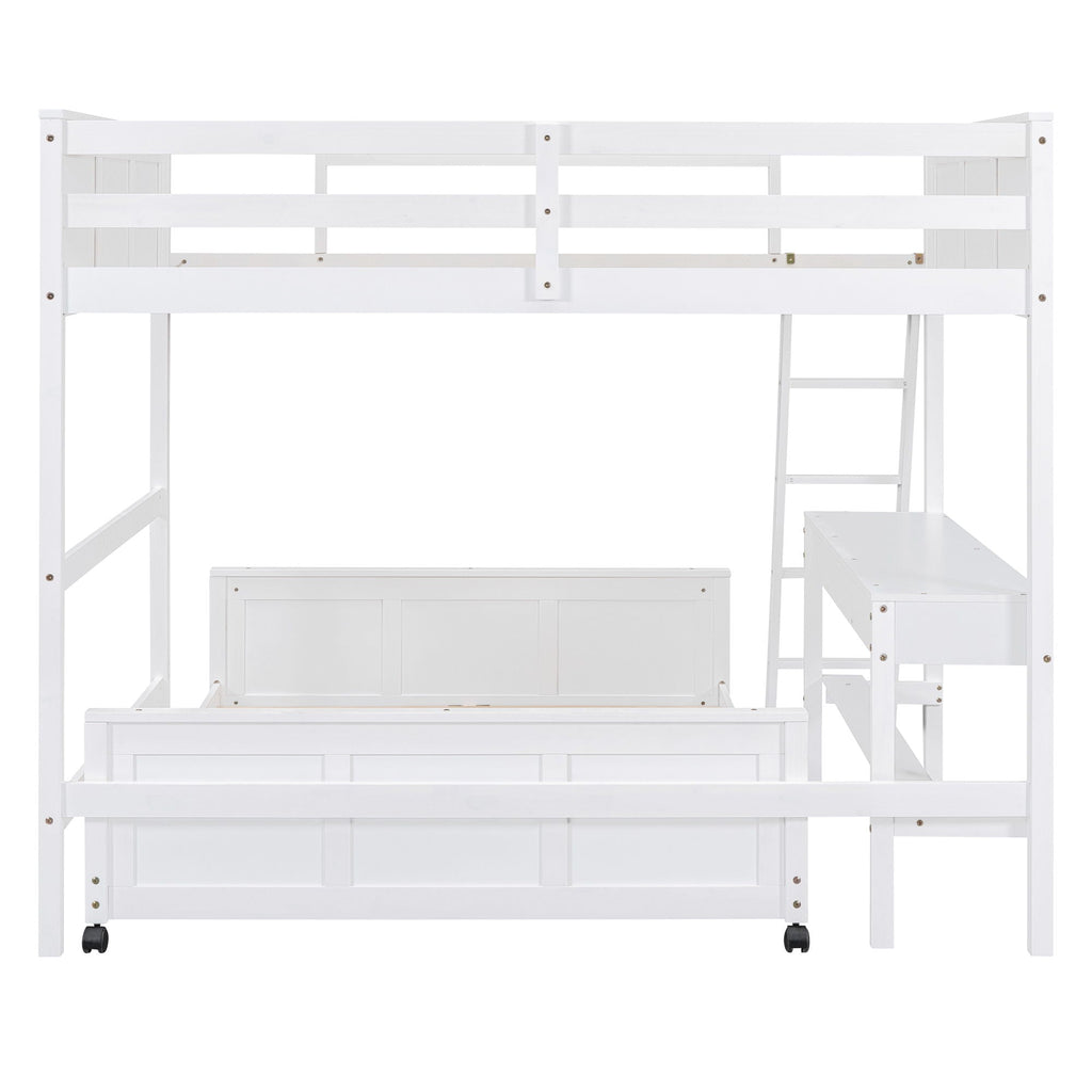Full Over Full Bunk Bed With Desk