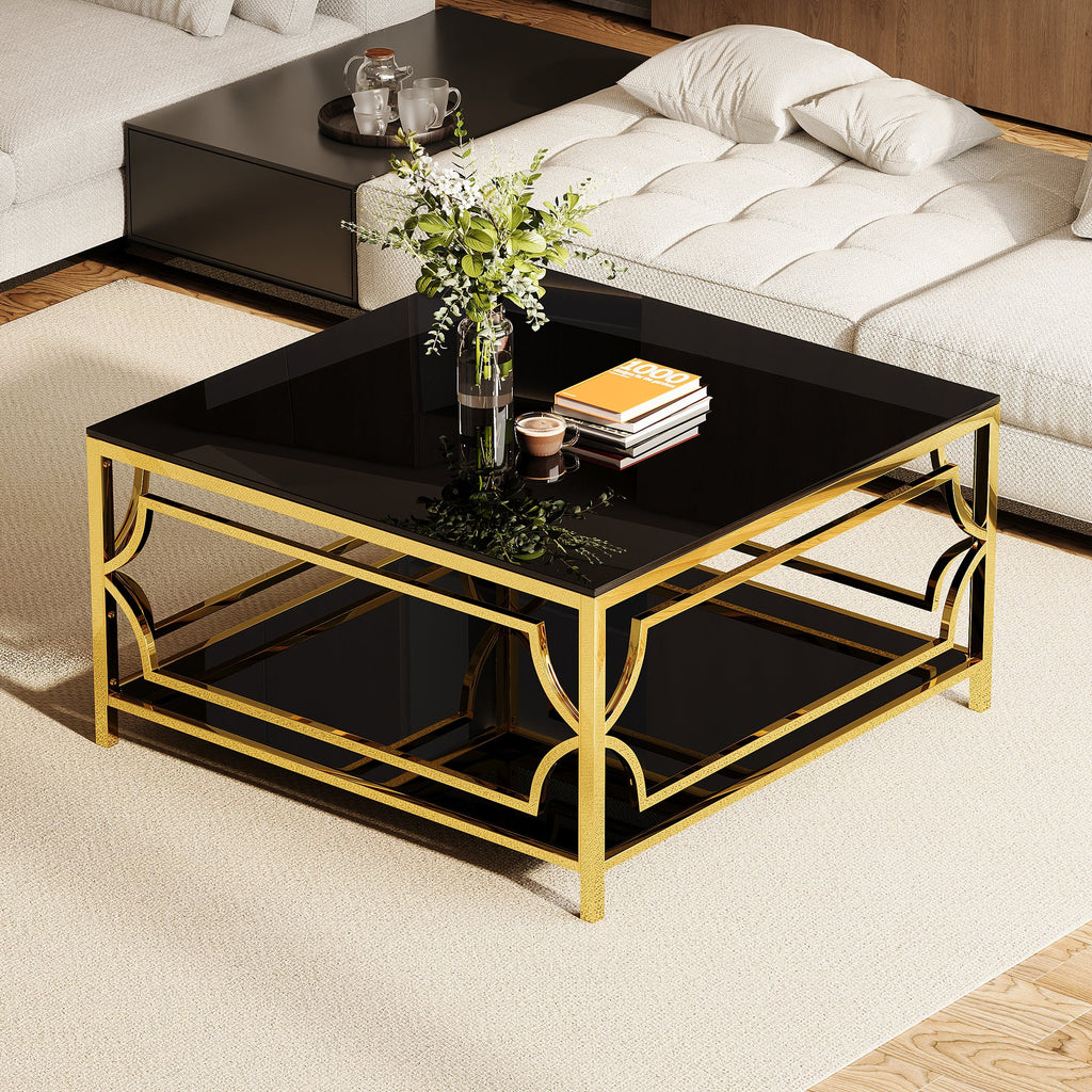 Square Glass Coffee Table in 33.5"