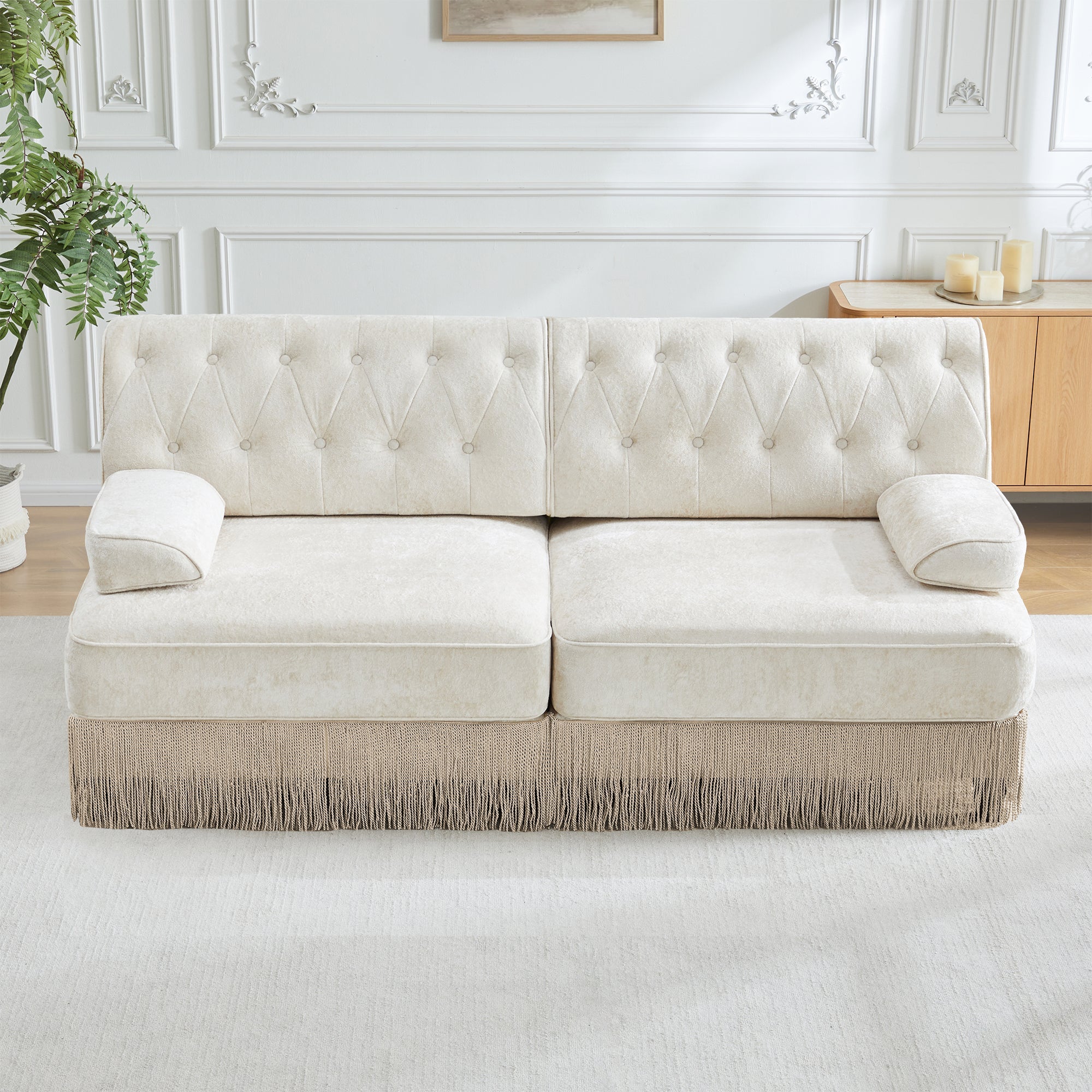 Soft Velvet Chesterfield Style Sofa