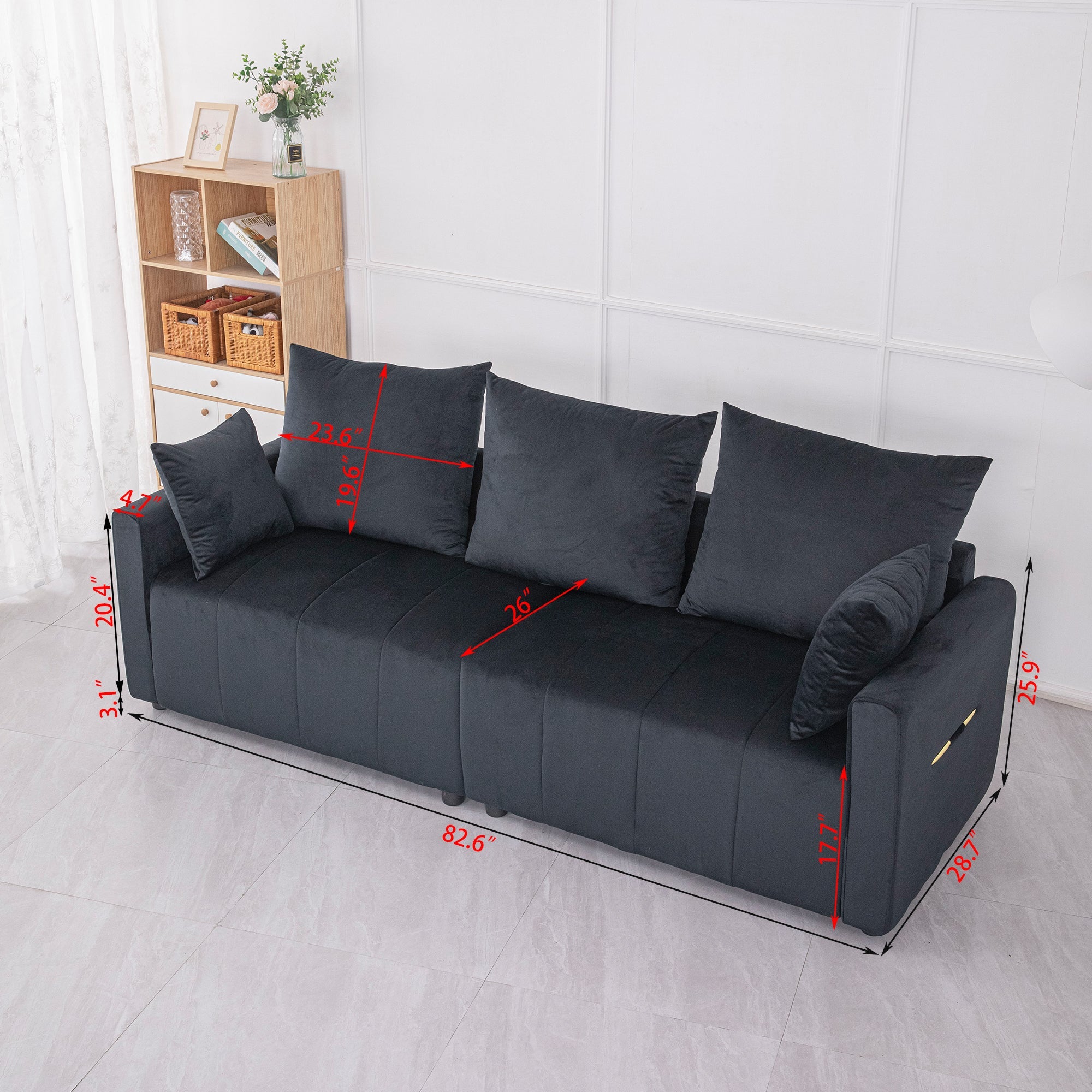Velvet Modern 2-Seater Sofa