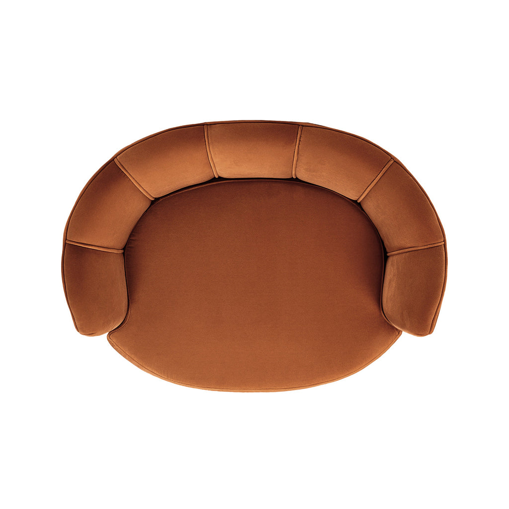 Clara 34.5" Scalloped Pet Sofa Bed, Medium, Burnt