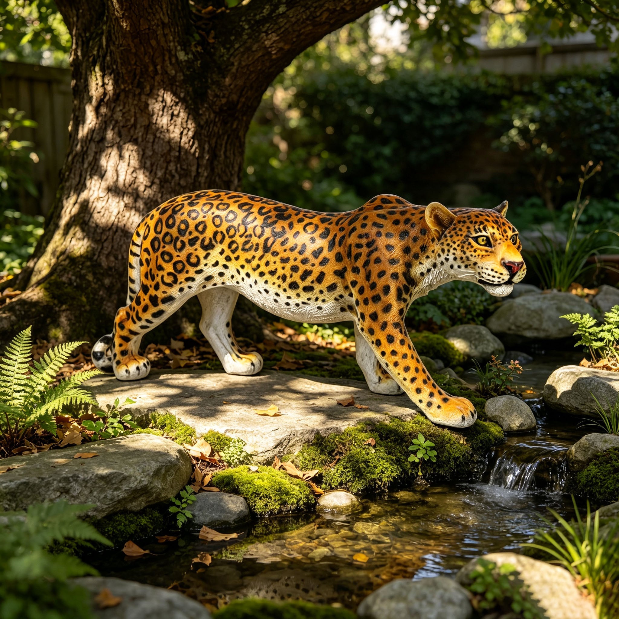 Realistic Leopard Garden Statue