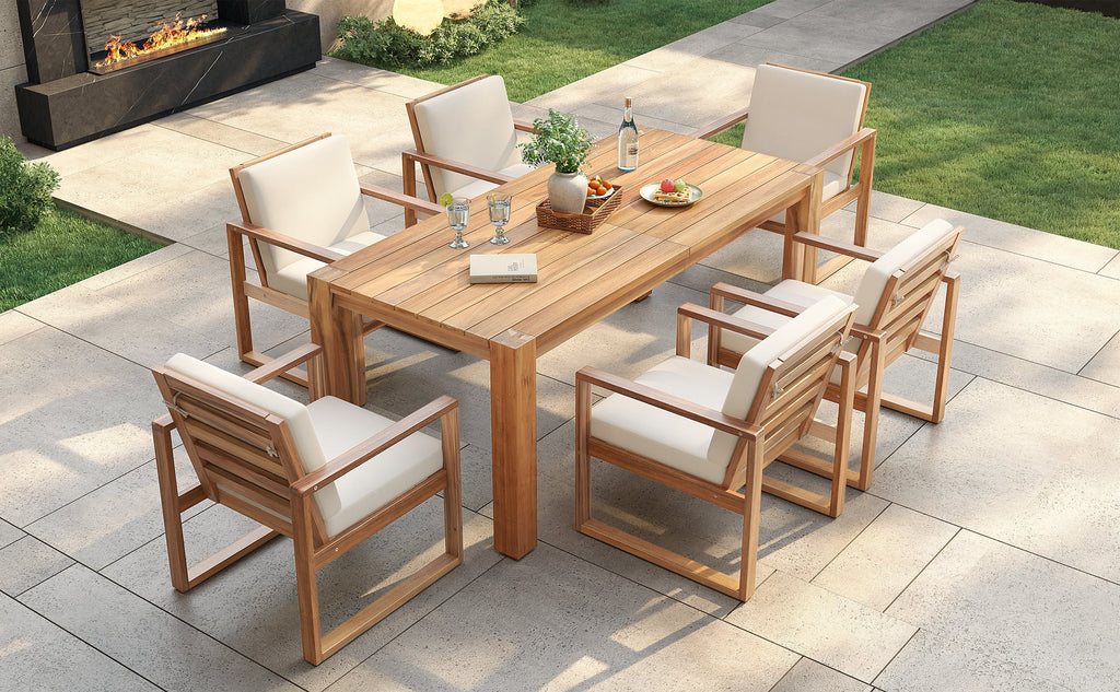 TREXM Patio Table and Chairs Set, 7-Piece Outdoor Dining Set for 6