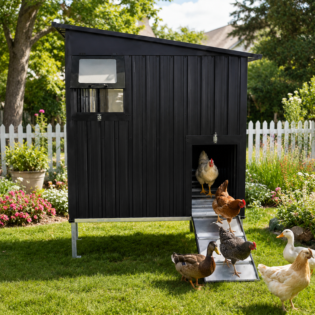 Outdoor Galvanized Metal Chicken Coop