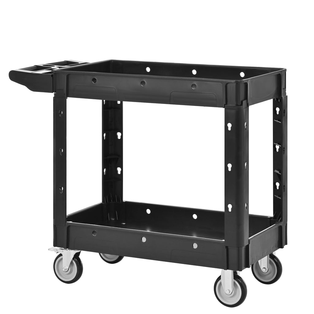 Two-Shelf Utility Cart with Wheels, 600 lbs Capacity