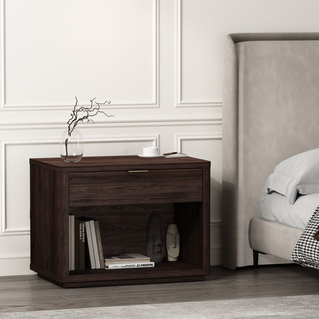 Evelyn - Nightstand With 1 Drawer And Open Shelf