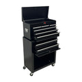 8‑Drawer High‑Capacity Rolling Tool Chest, 2‑in‑1 Detachable Top Box,Metal Tool Storage Cabinet with Drawer Liners, Lockable Wheels &  Side Hooks, Heavy‑Duty Tool Cart for Garage Workshop‑Black