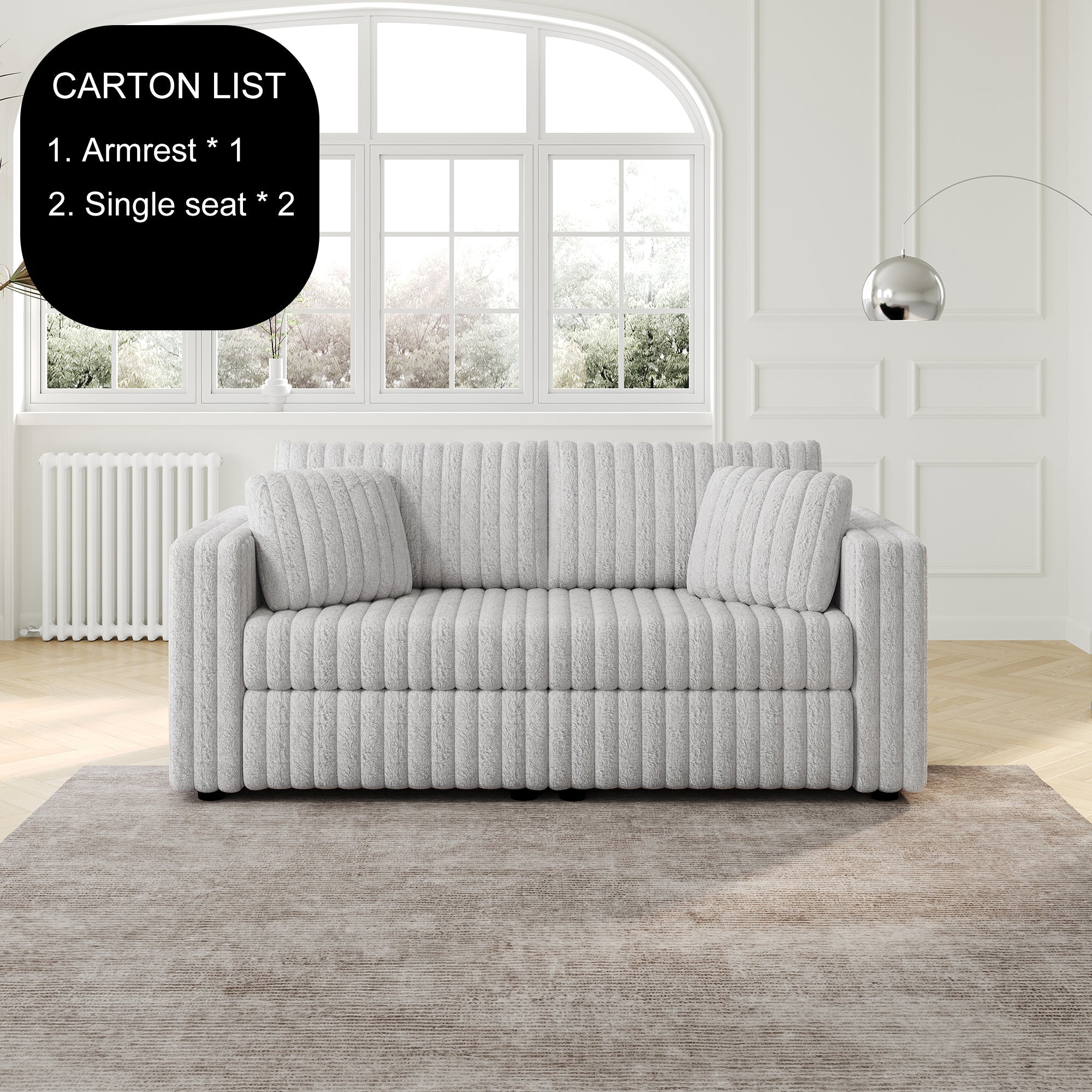 75.6" Soft Modular 2-Person Sofa