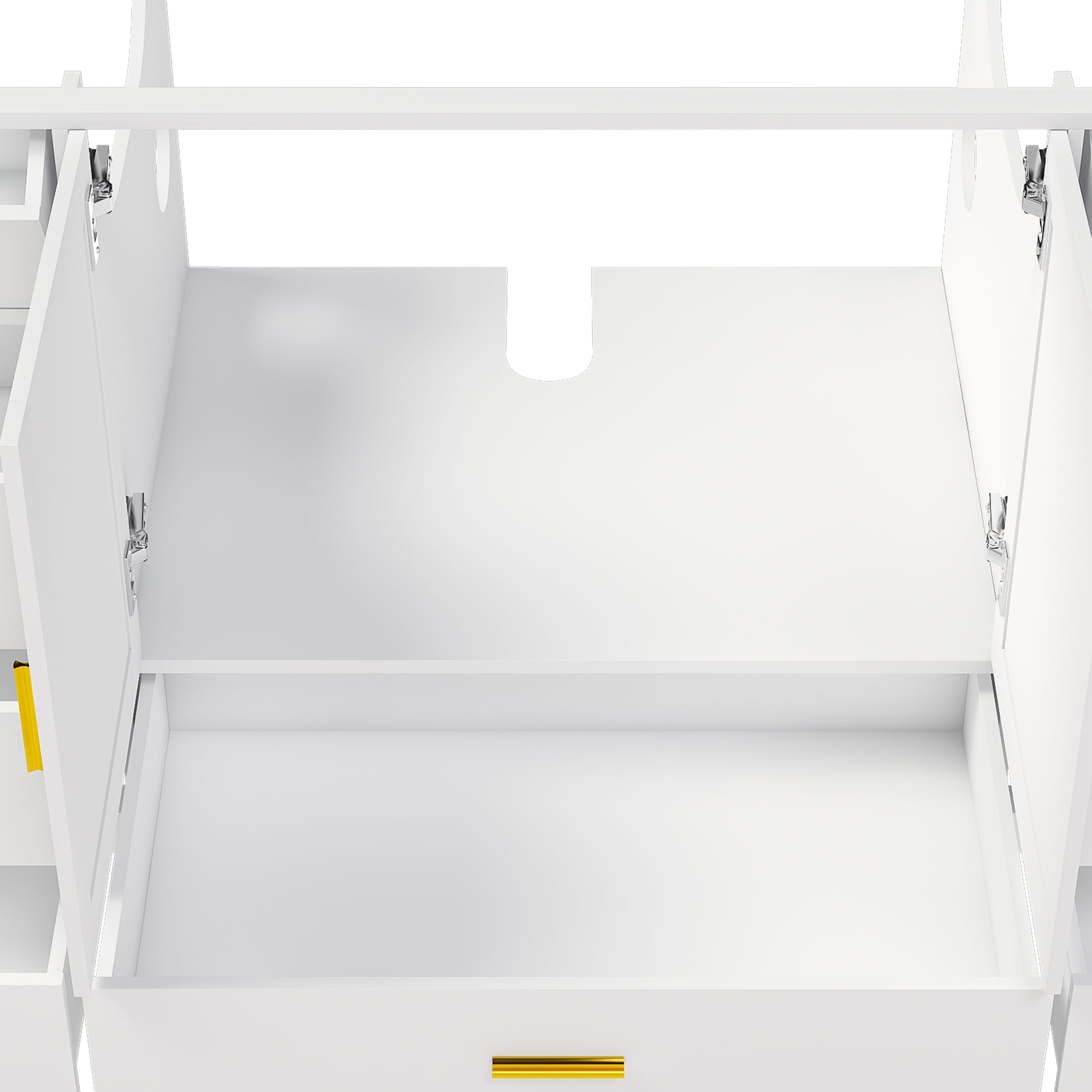 60" Bathroom Vanity Base Cabinet with Storage in White