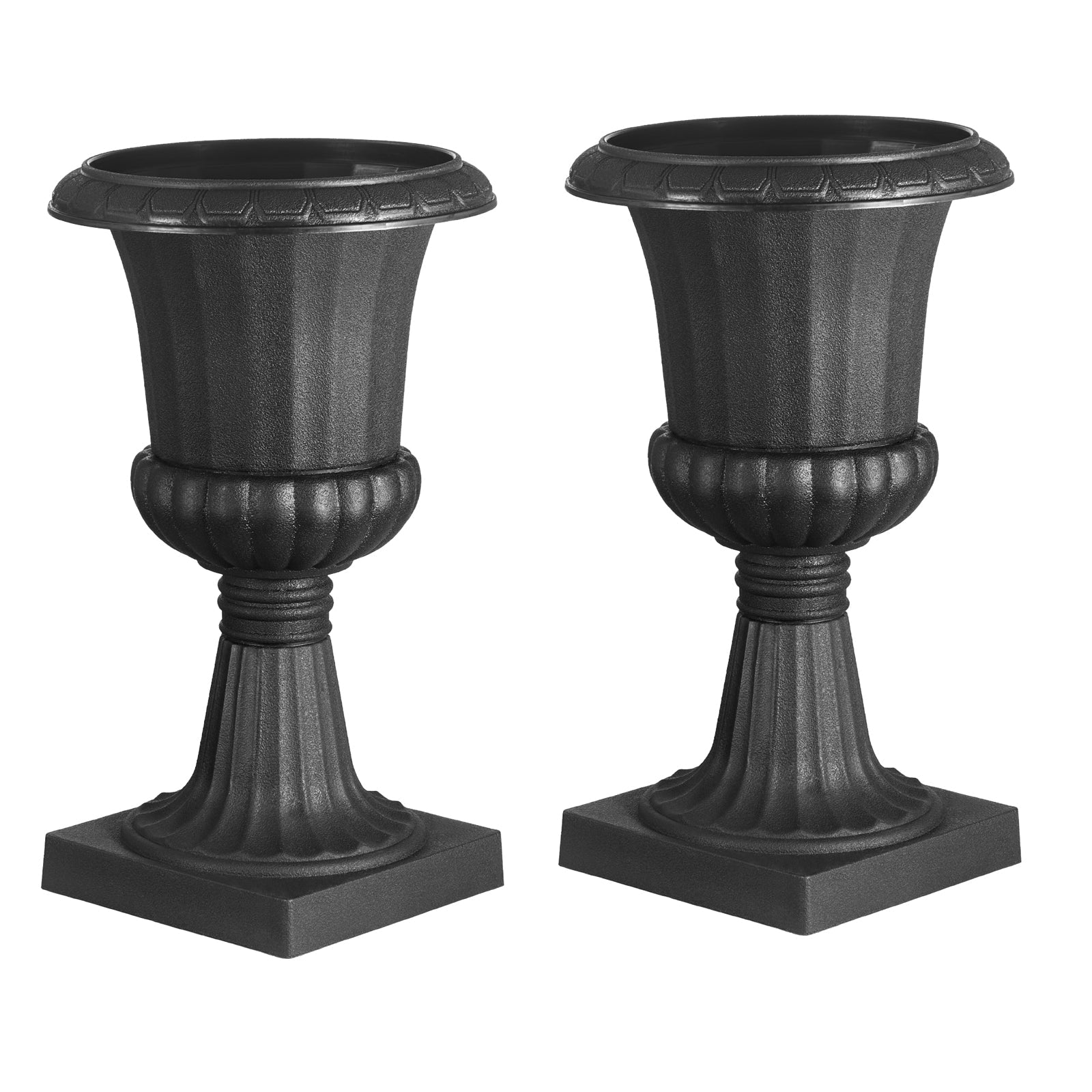 Plastic Urn Planters, 15.8 x 26.4 Inch, 2 Pack