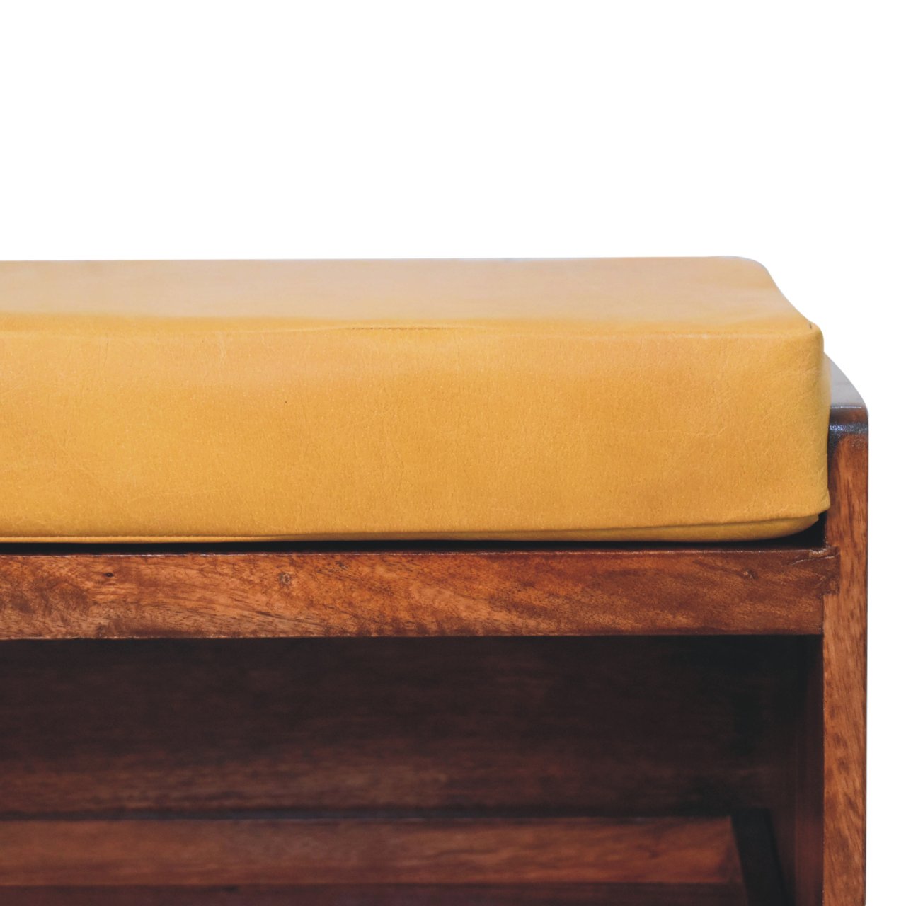 Solid Wood Buffalo Hide Pull Out Bench