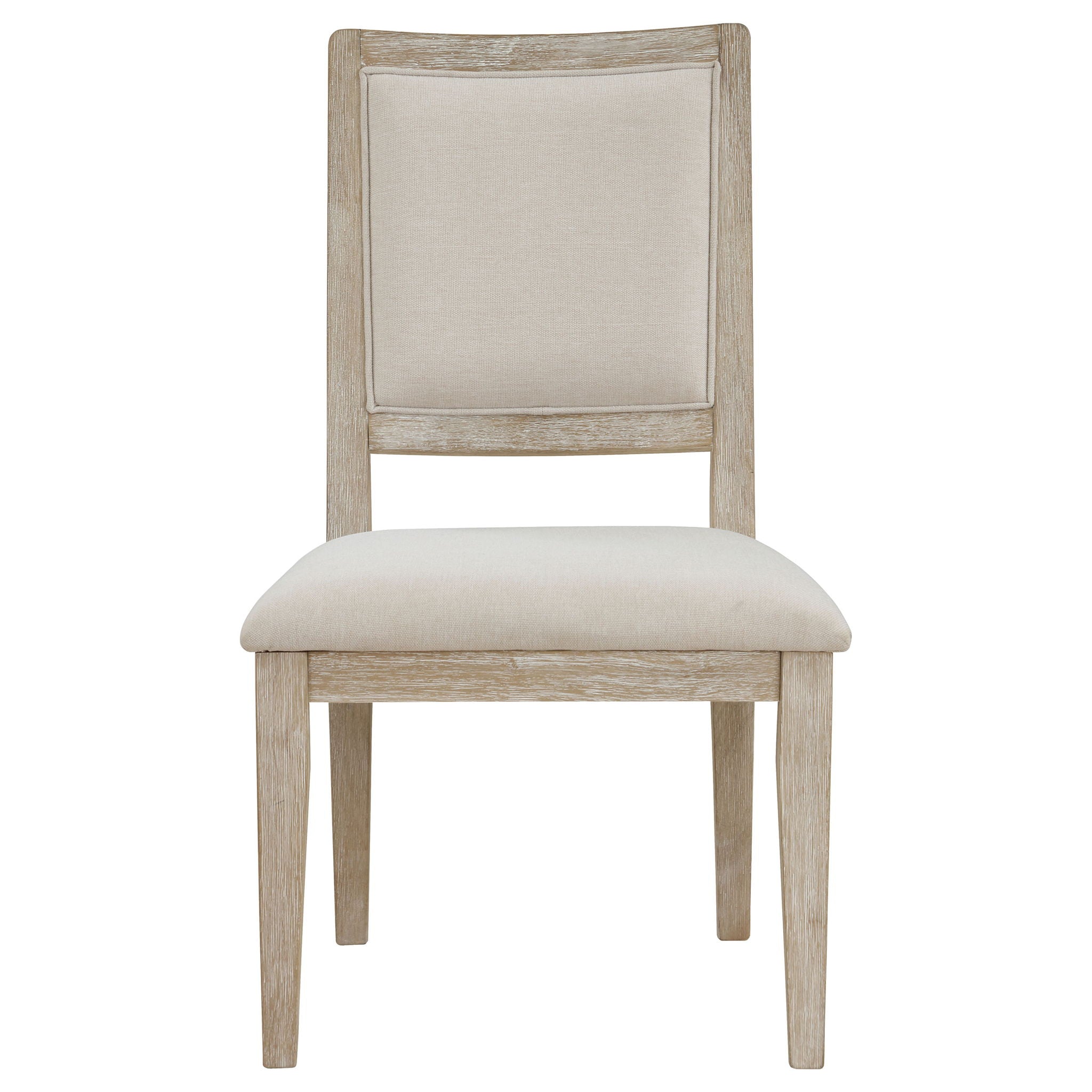 Rodota - 5 Piece Round Dining Table Set With Upholstered Chairs - White Washed