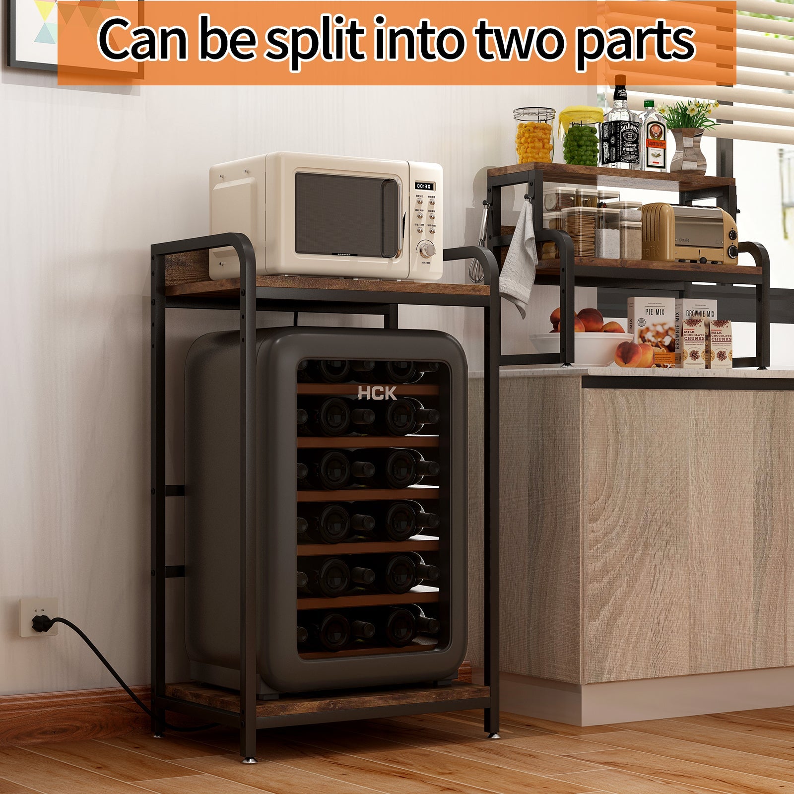 Vintage 4-Tier Mini Fridge Stand with Storage