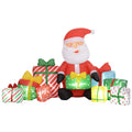 Outsunny 4.4' Christmas Inflatables Santa Claus and Gift Boxes