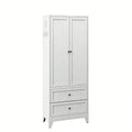 Pantry Cabinet With 2 Drawers, Freestanding Kitchen Storage Cabinet With Adjustable Shelves, Heavy-Duty Organizer For Spices, Dishware, Small Appliances - White