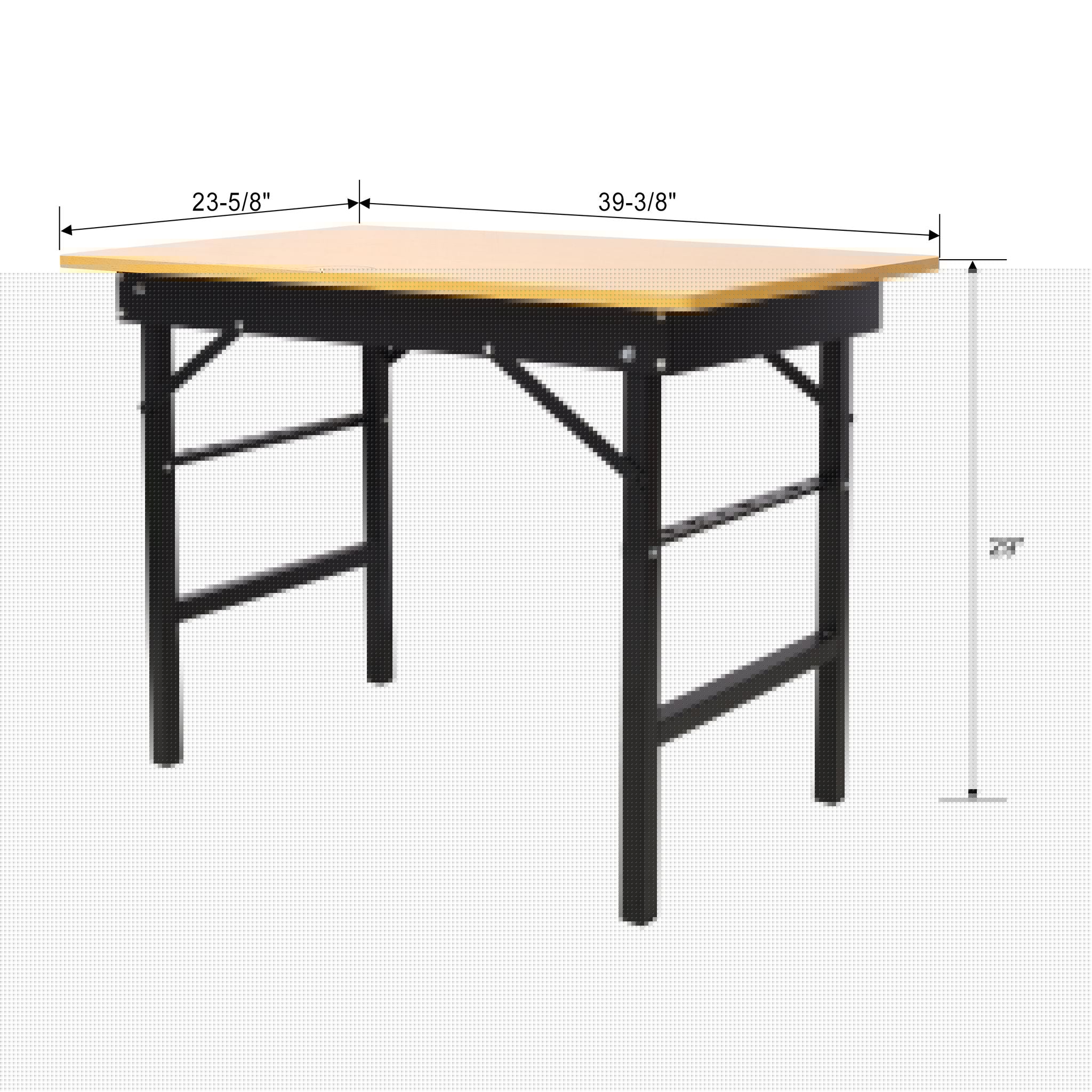 Portable Folding Work Table With Measuring Tape And Angle Finder Steel - Black