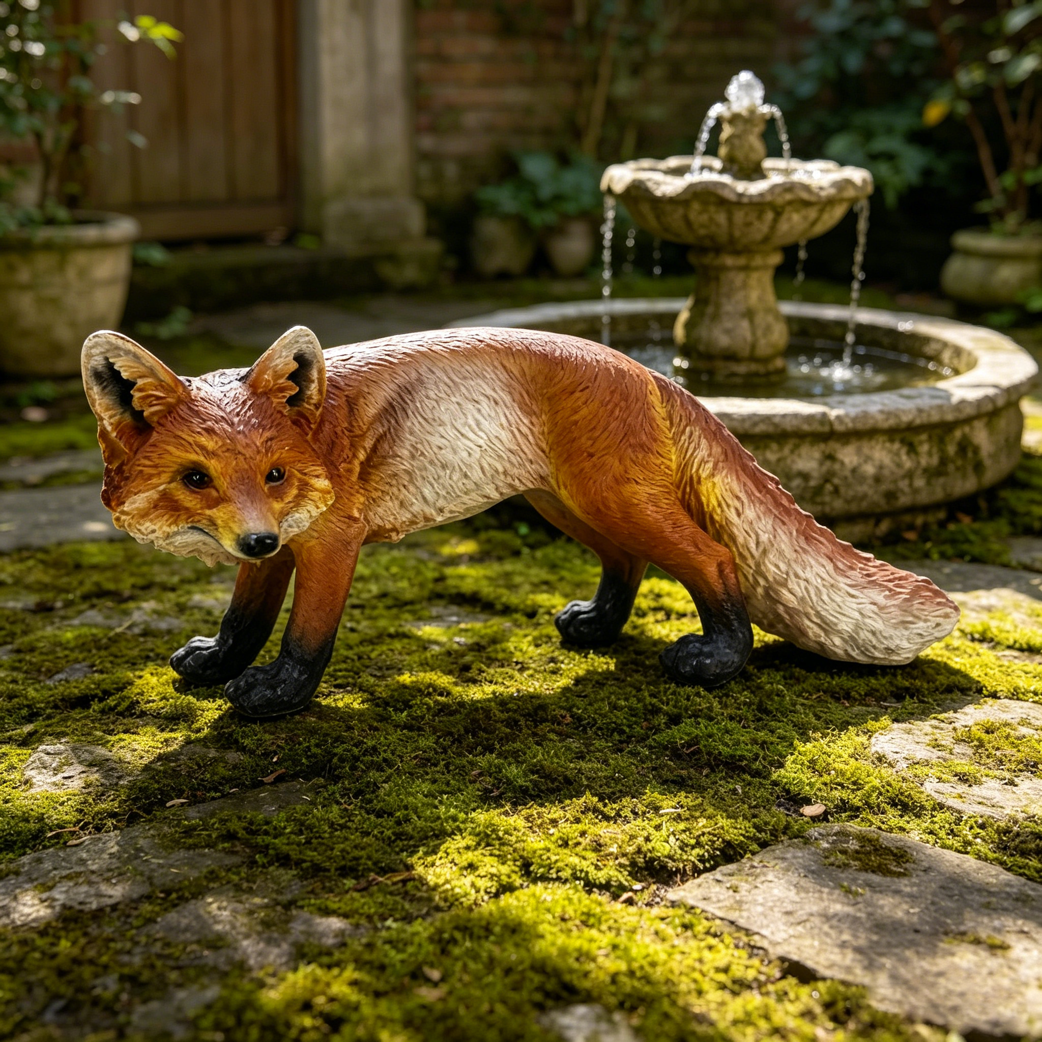 19.69" Long Realistic Red Fox Statue